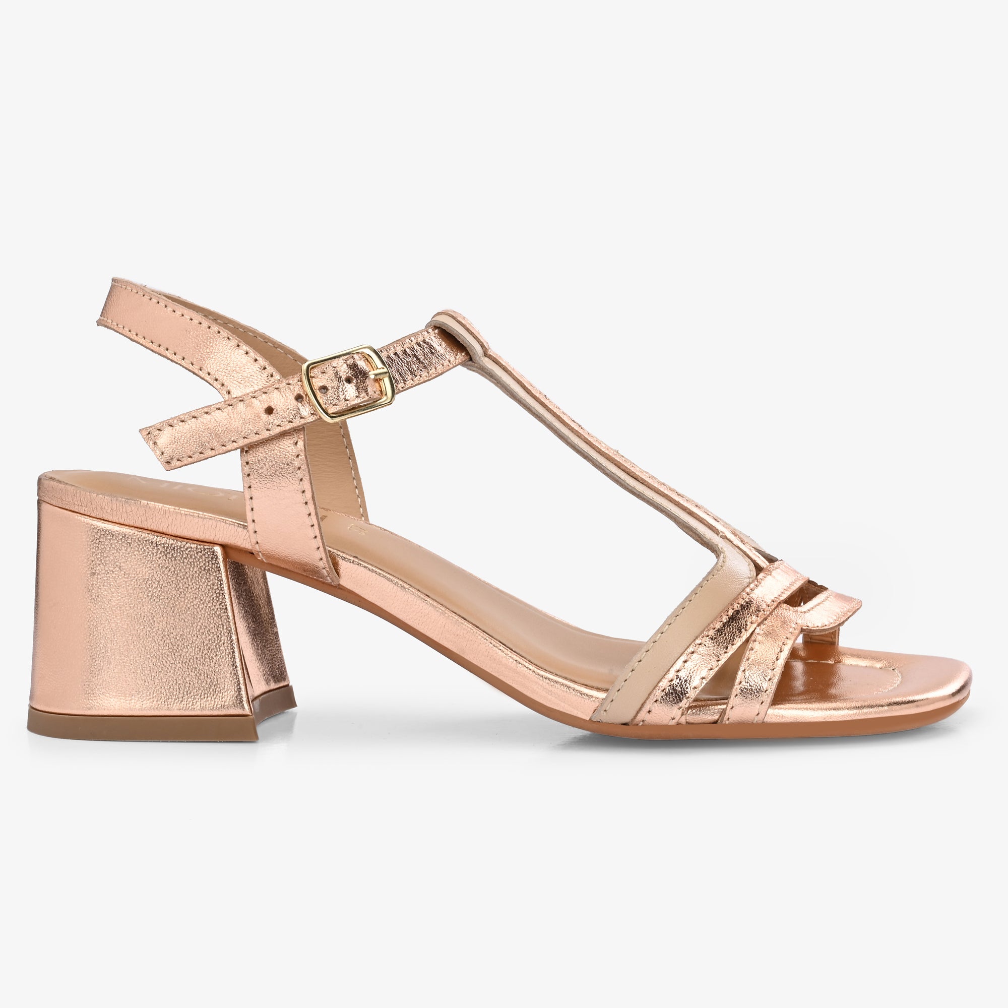 CRYSTA Premium Leather Block Heel Sandals