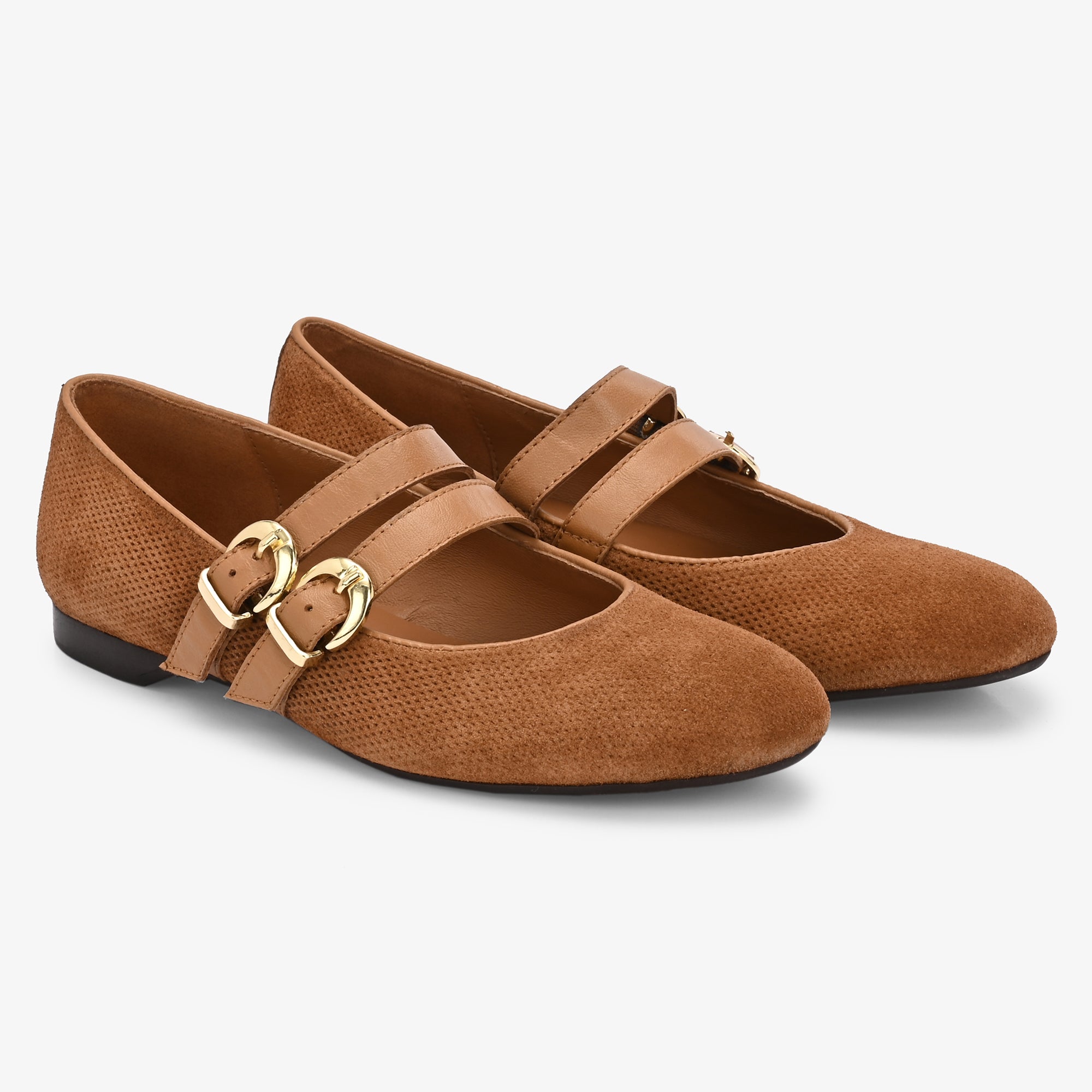 CALLIE Premium Leather Mary Jane Strap Ballerinas