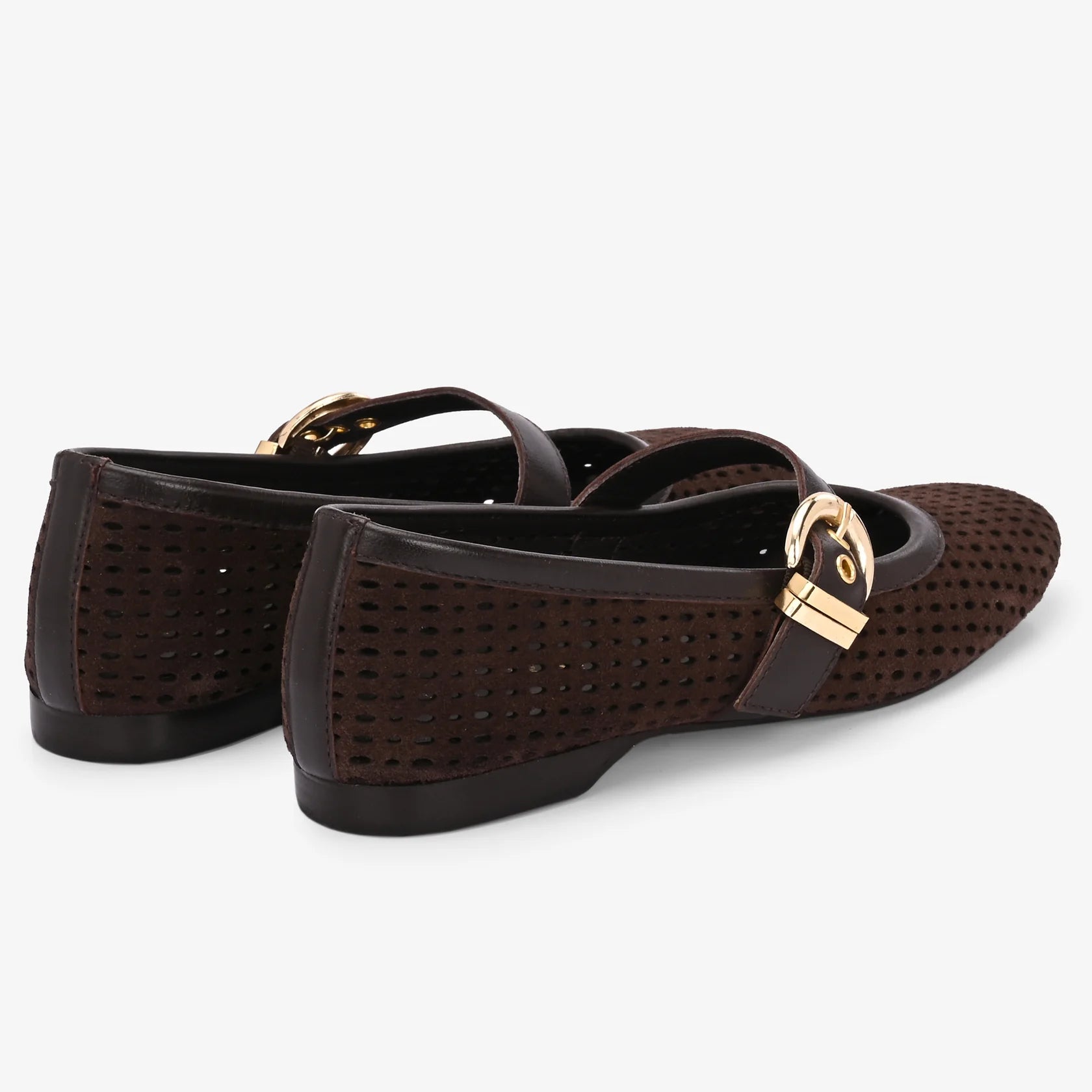 JUNO Premium Leather Mary Jane Ballerinas - The Heels India