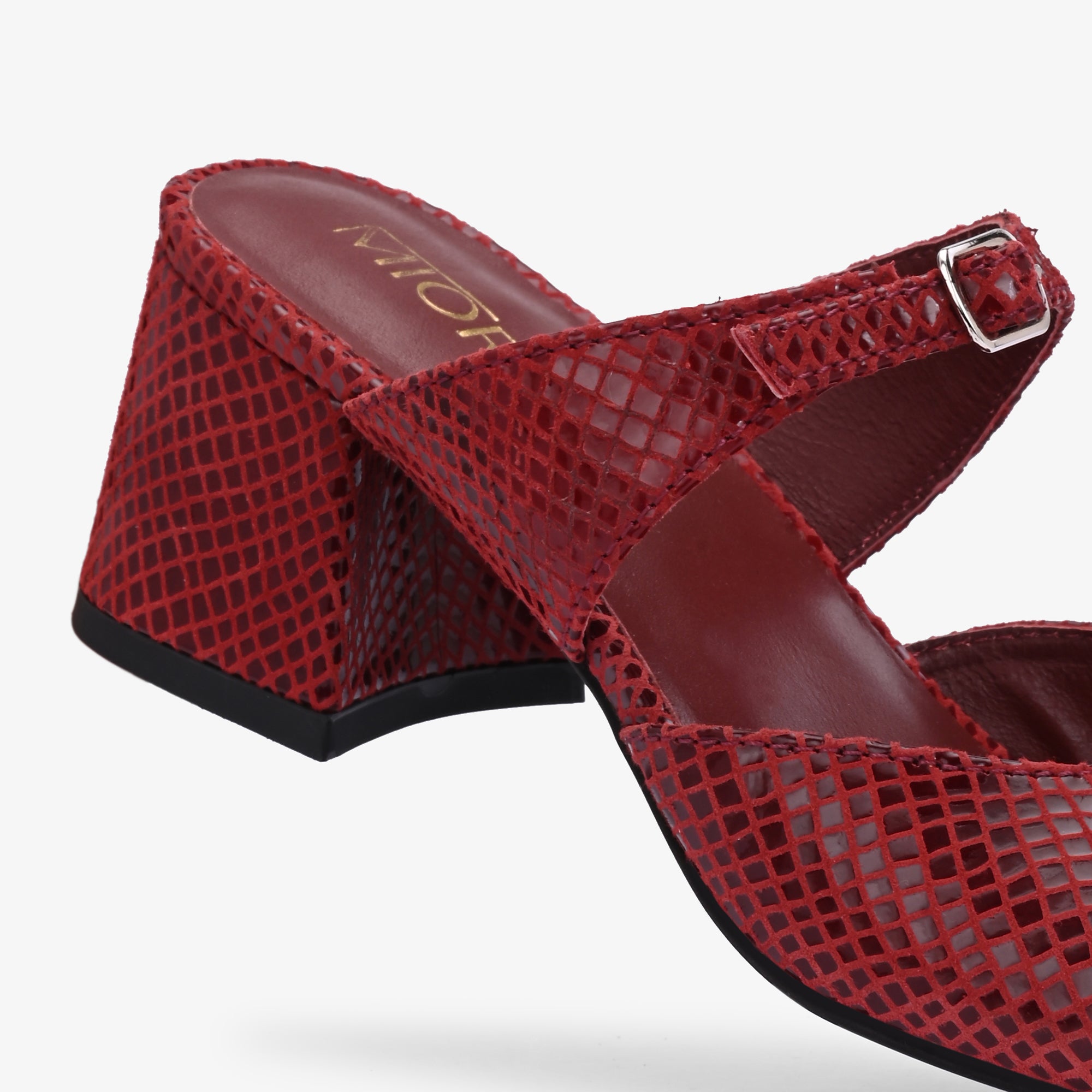 ROXY Premium Leather Slip on Block Heels