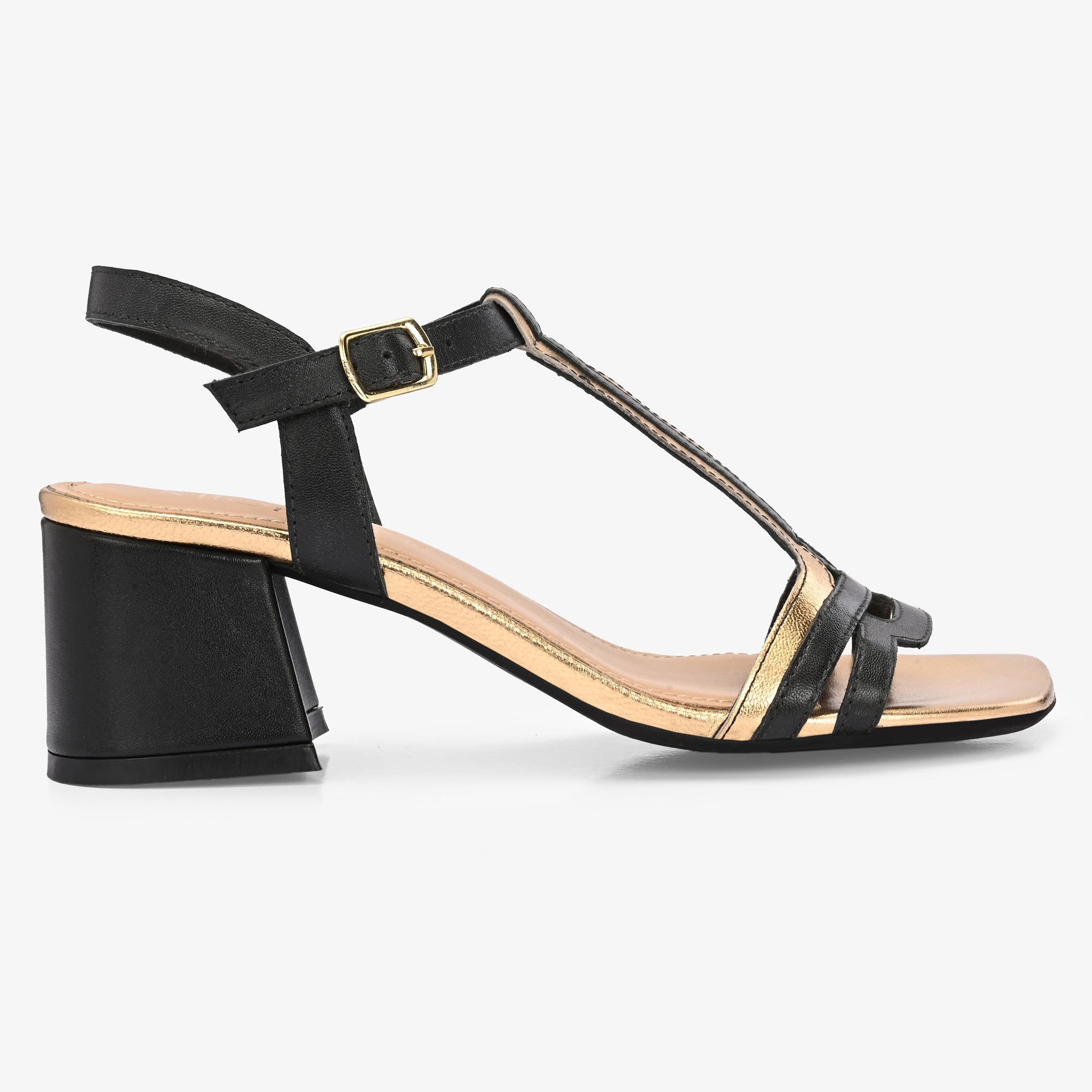 CRYSTA Premium Leather Block Heel Sandals