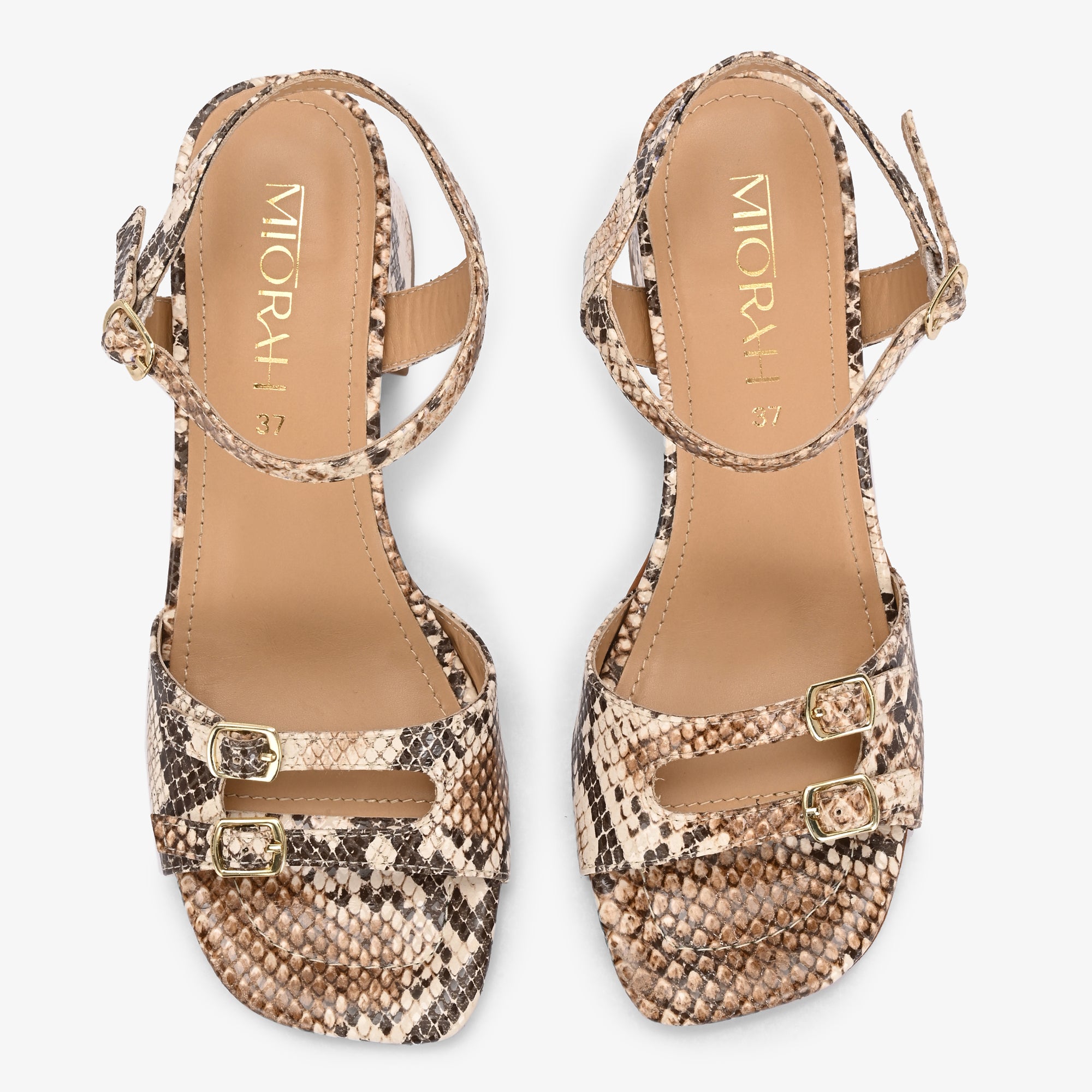 ROSELLE Premium Leather Block Heel Sandals
