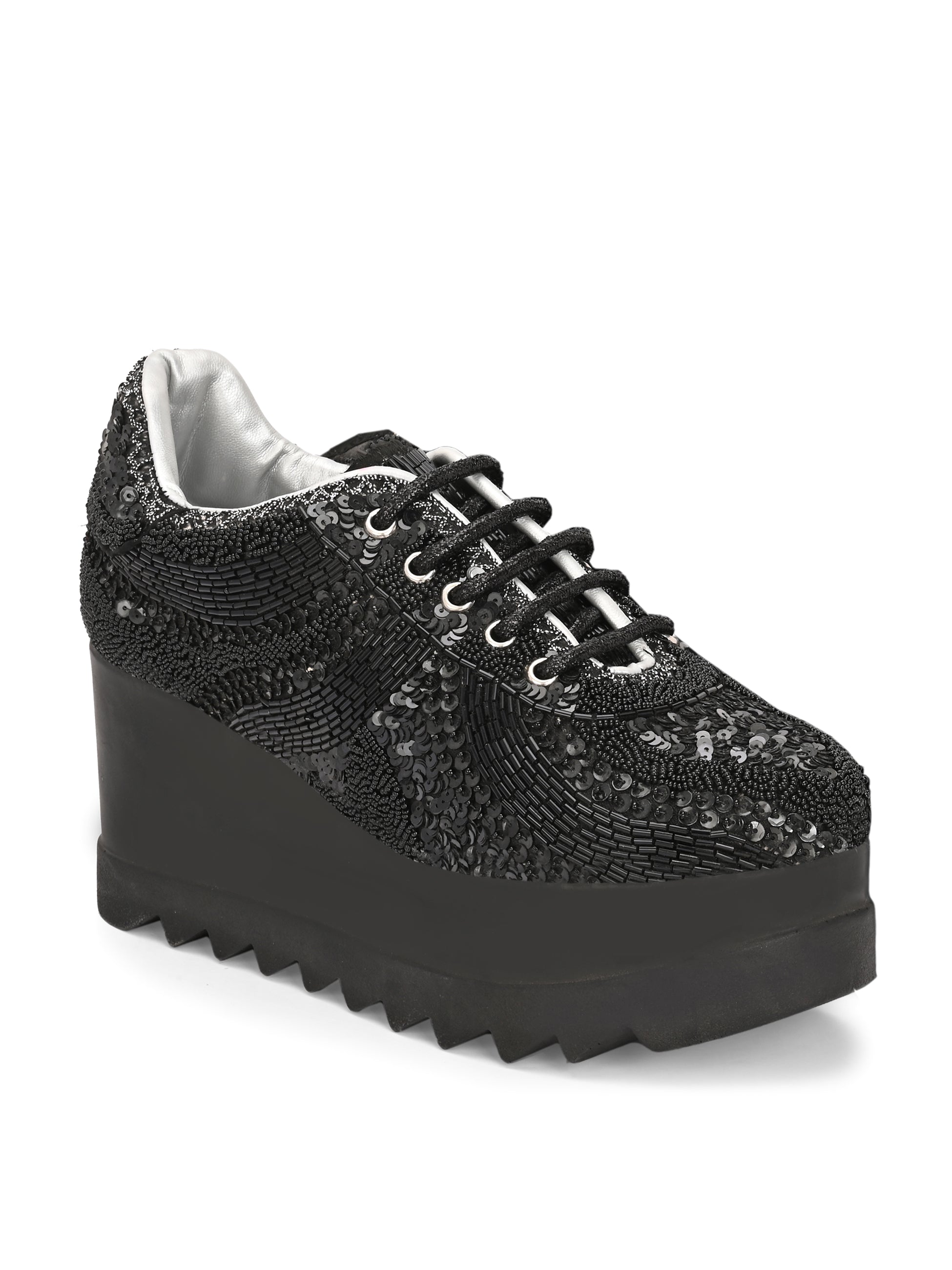 TAHVÉEN ROYALE Chunky Bridal Embellished Sneakers