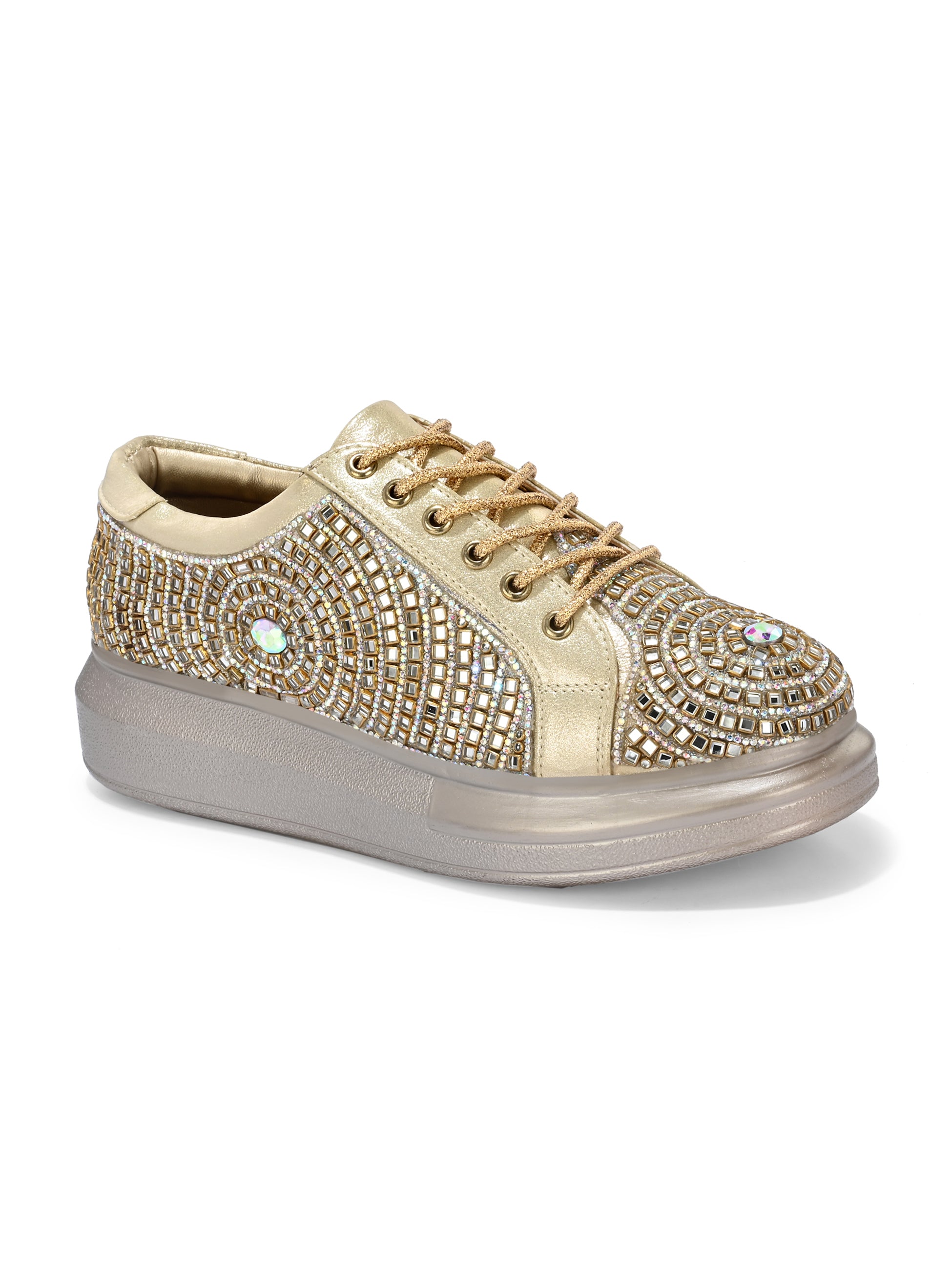 MEHRAÉN ATELIER Chunky Bridal Embellished Sneakers