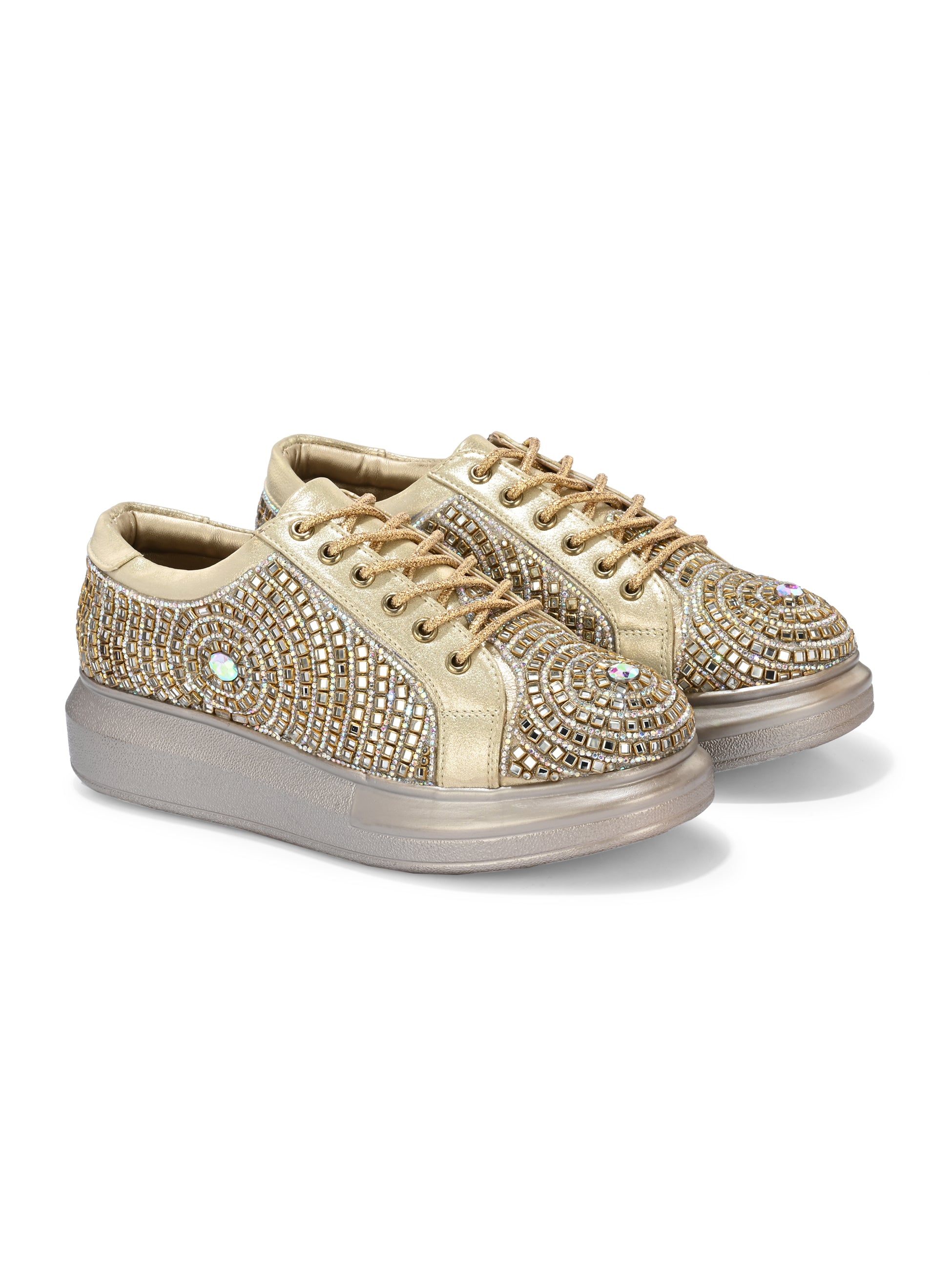 MEHRAÉN ATELIER Chunky Bridal Embellished Sneakers