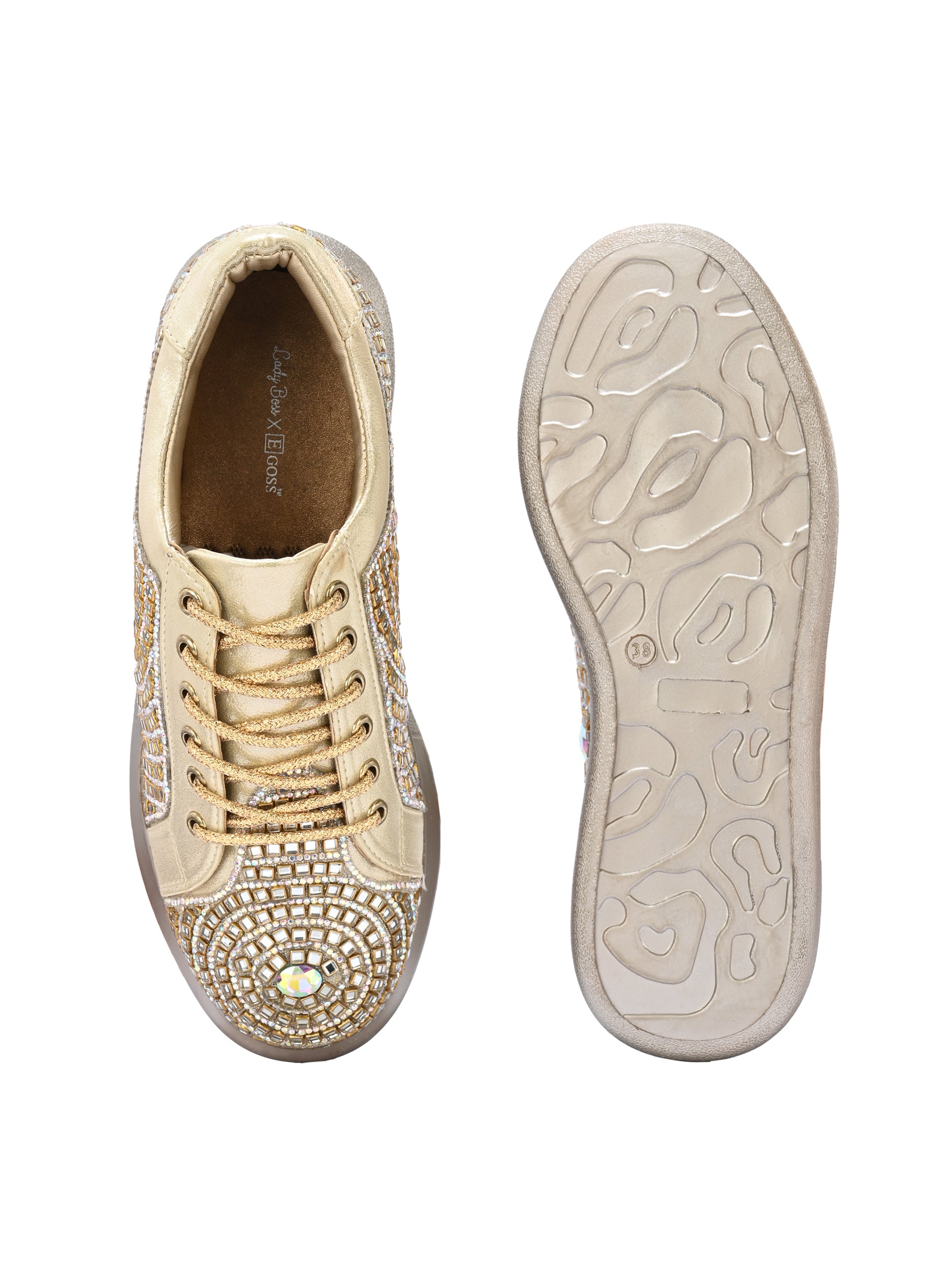 MEHRAÉN ATELIER Chunky Bridal Embellished Sneakers