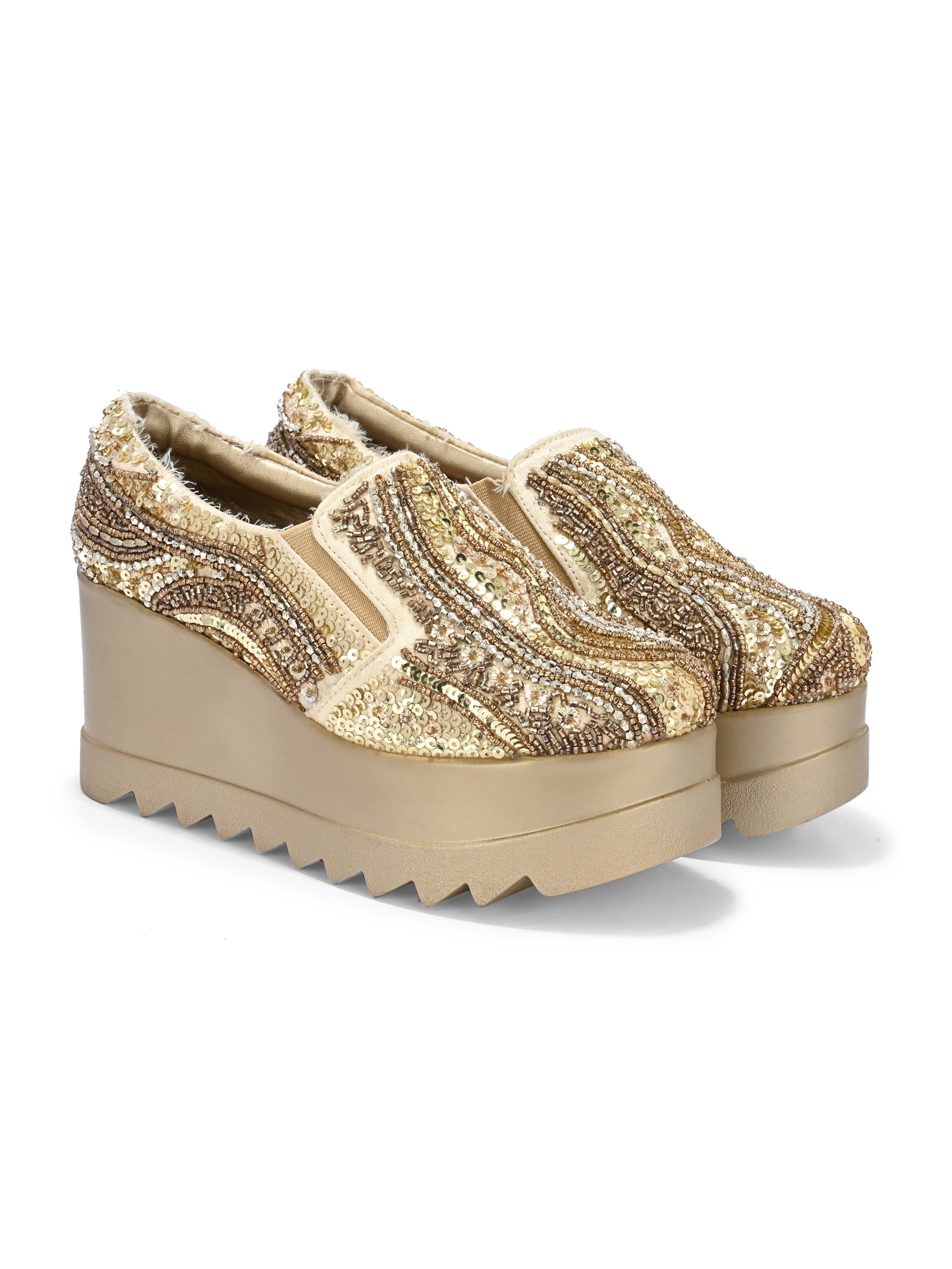 ELARA NOOR Chunky Bridal Embellished Sneakers