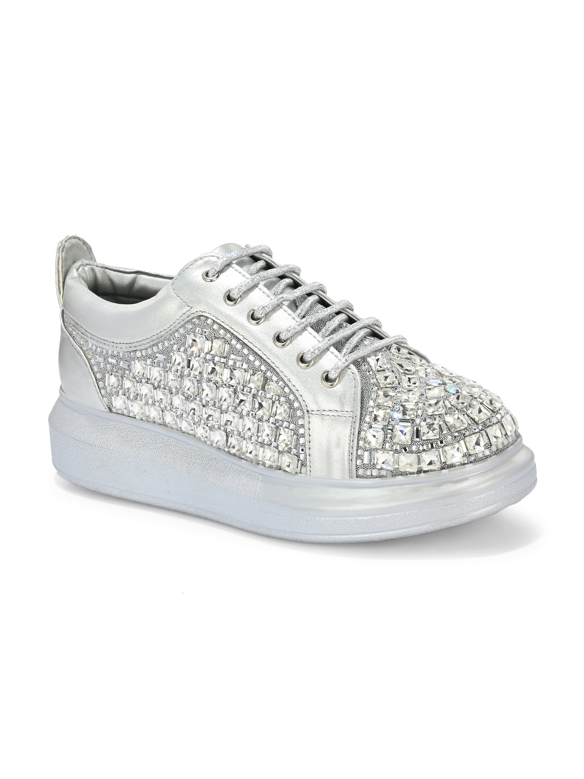ZIVÉRA ROSÉ Chunky Bridal Embellished Sneakers