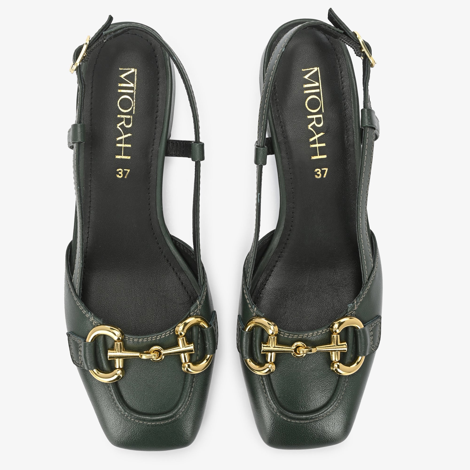 Majestic Premium Leather Sling Back Heels