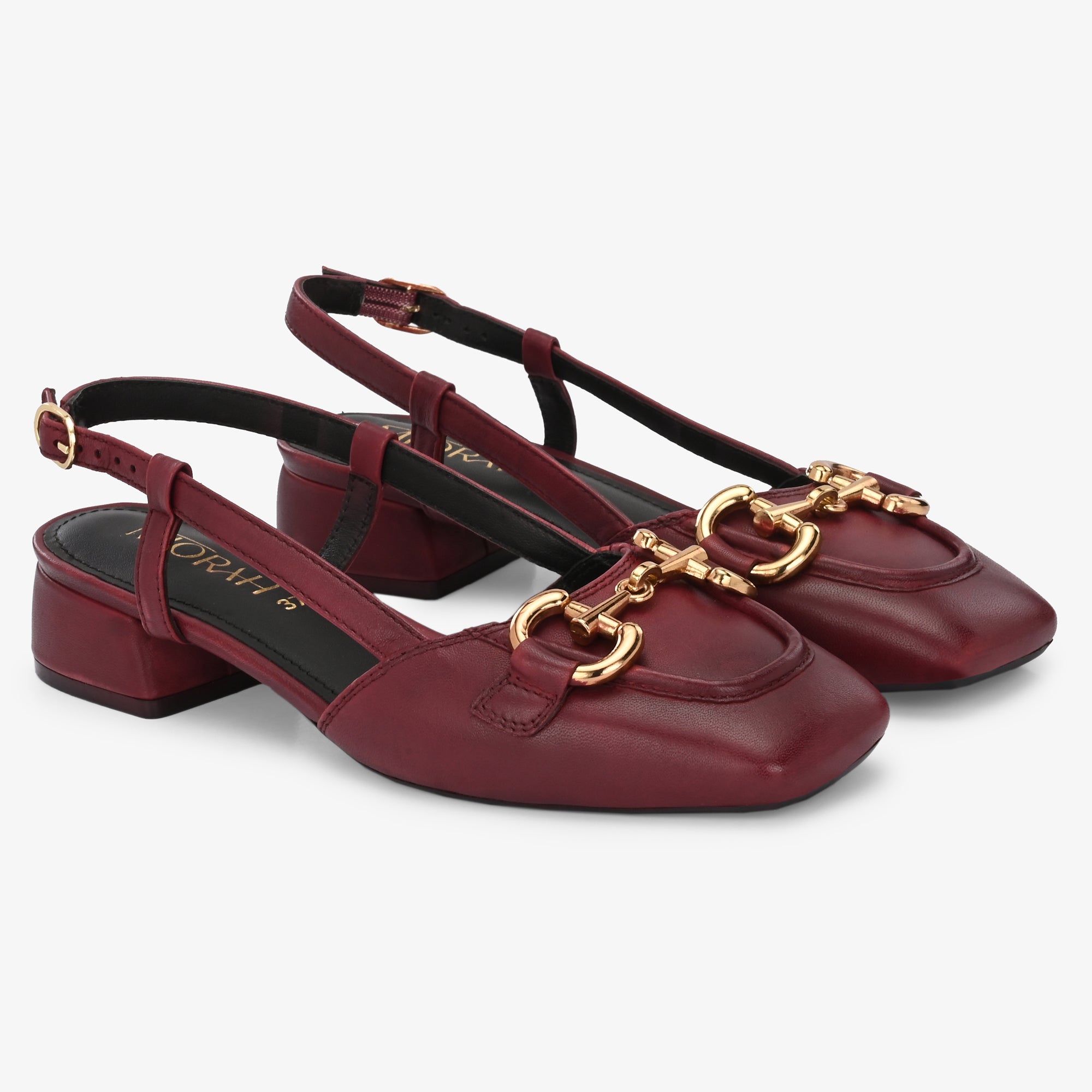 Majestic Premium Leather Sling Back Heels
