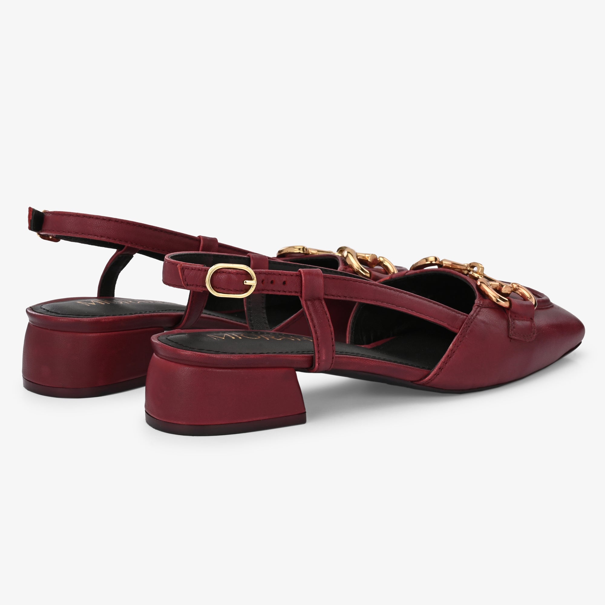 Majestic Premium Leather Sling Back Heels