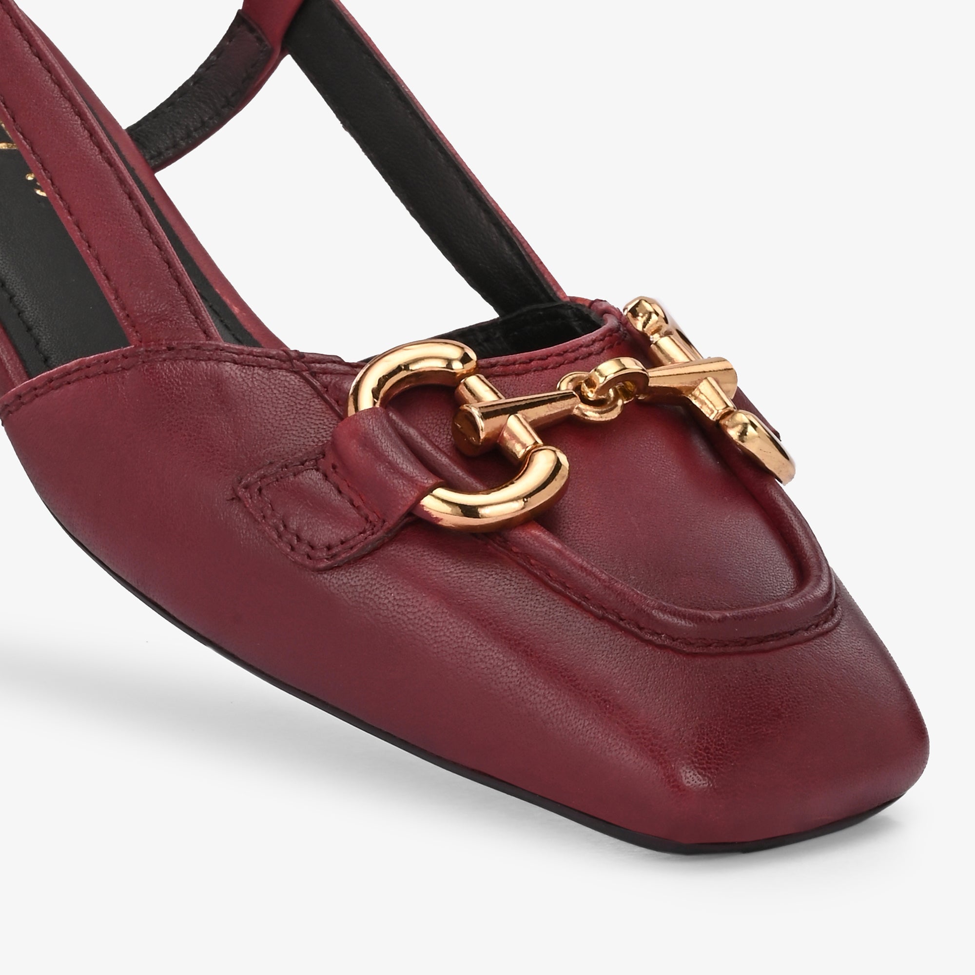 Majestic Premium Leather Sling Back Heels