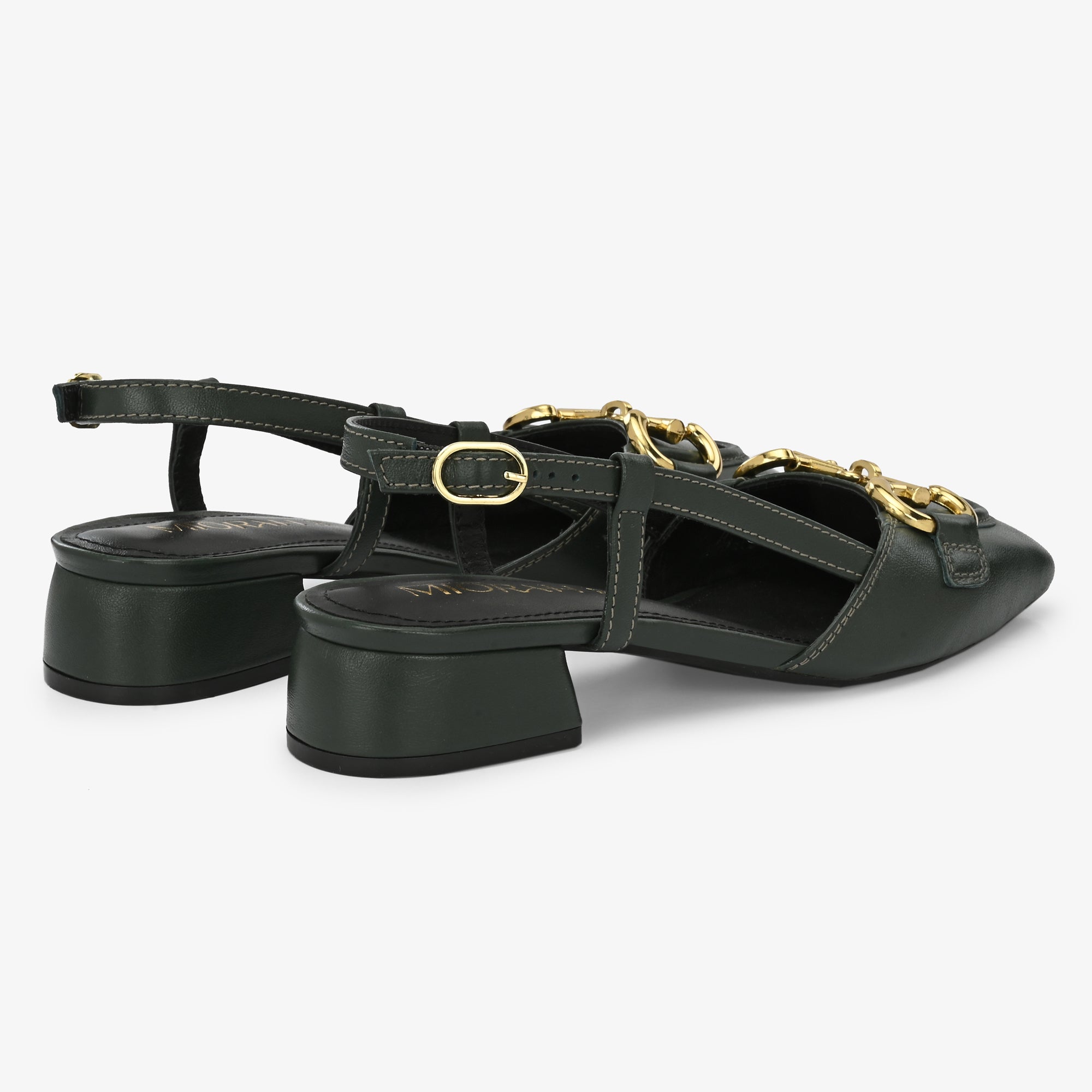 Majestic Premium Leather Sling Back Heels