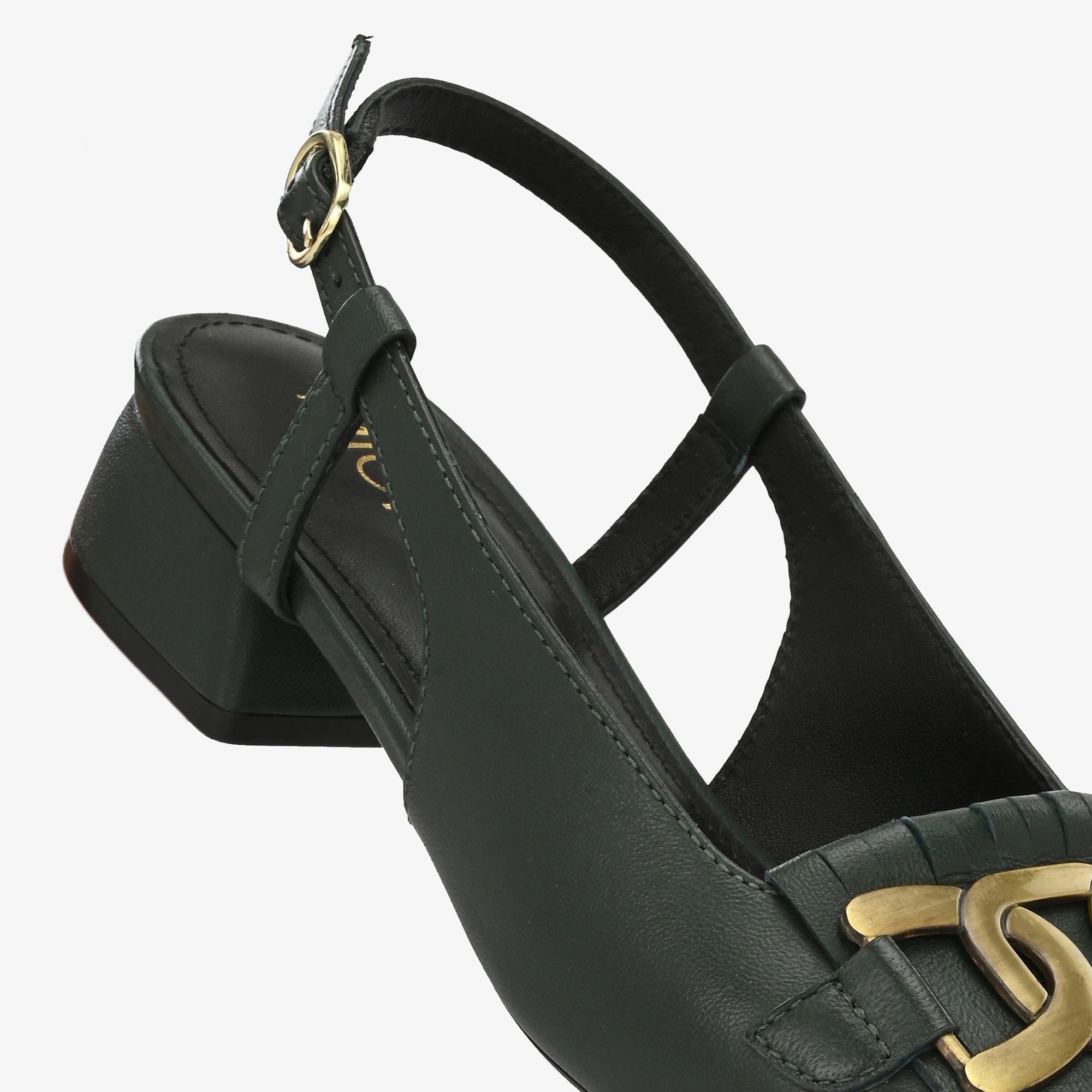 ASTRA Premium Leather Slingback Block Heel Ballerinas