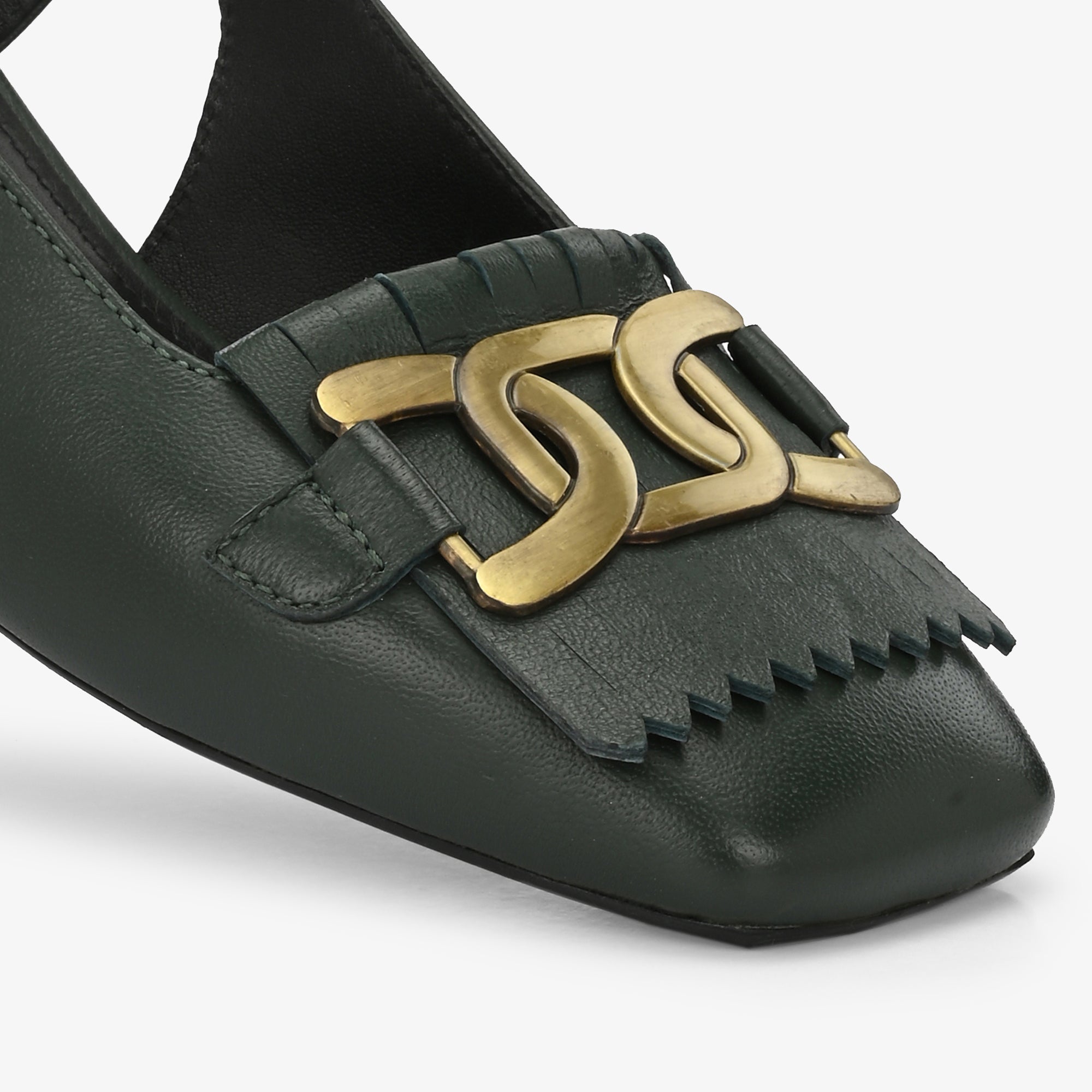 ASTRA Premium Leather Slingback Block Heel Ballerinas