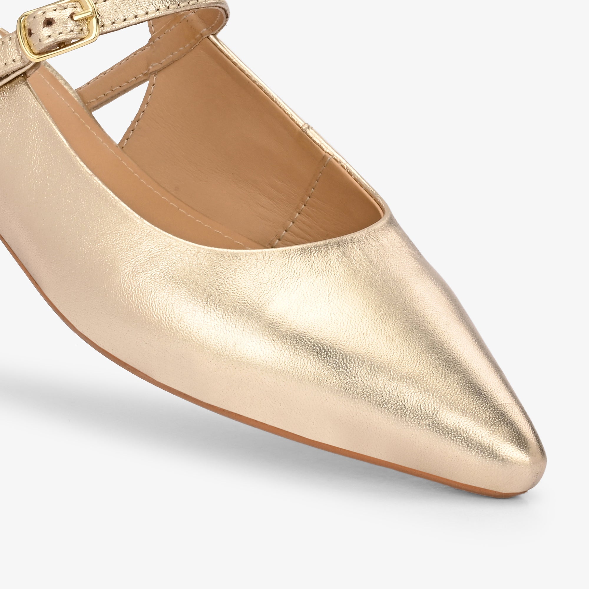 AVIRA Premium Leather Sling Back Flat Mid Heel Ballerinas