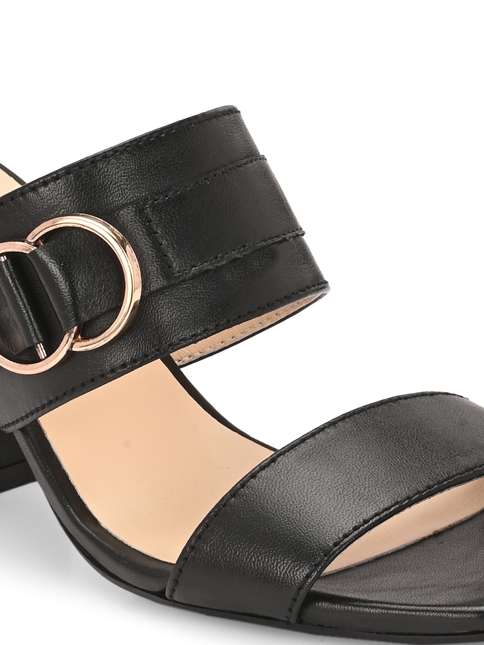 VELORA Premium Leather Double Strap Block Heels