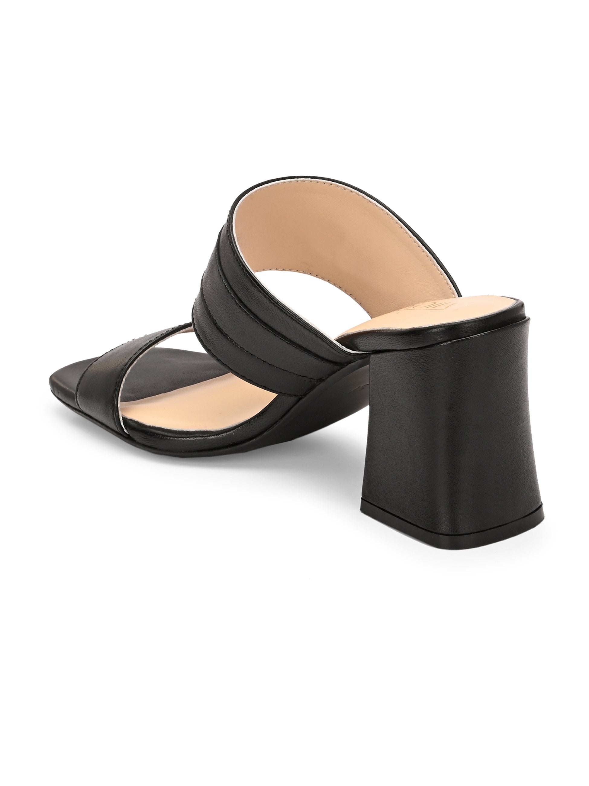 VELORA Premium Leather Double Strap Block Heels