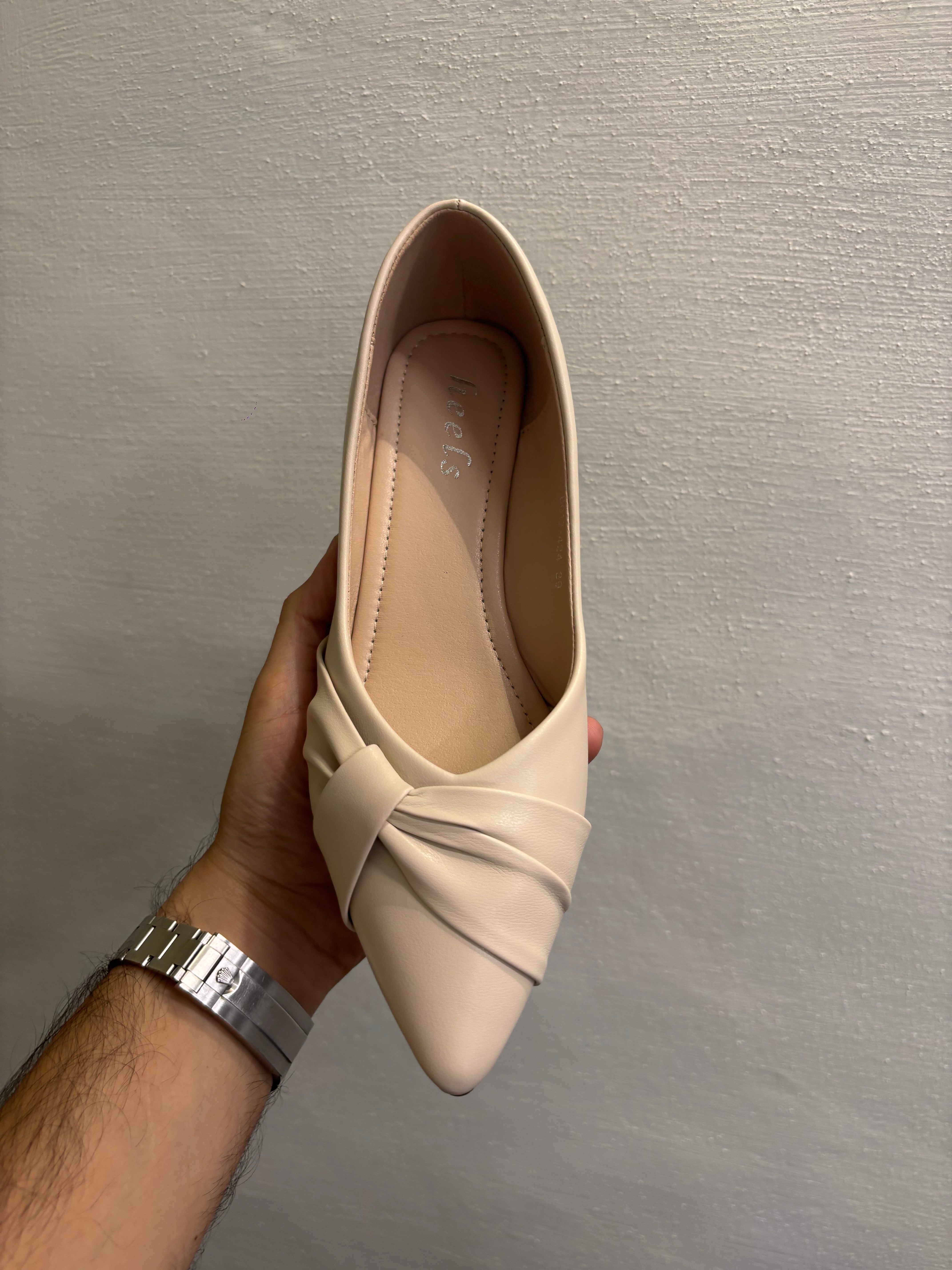 Amelie Swirl Pointed Mid Heel Ballerinas