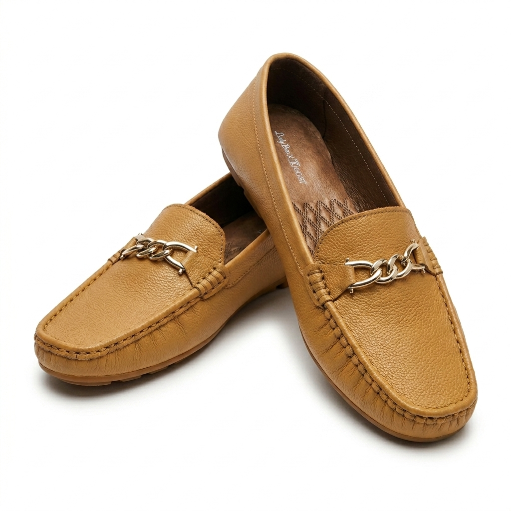 Kia Buckled Leather Memory Cushion Loafers