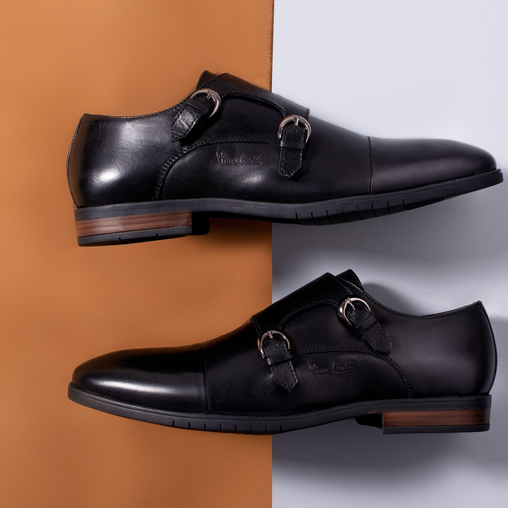 Marcus Leather Double Monk Strap Shoes