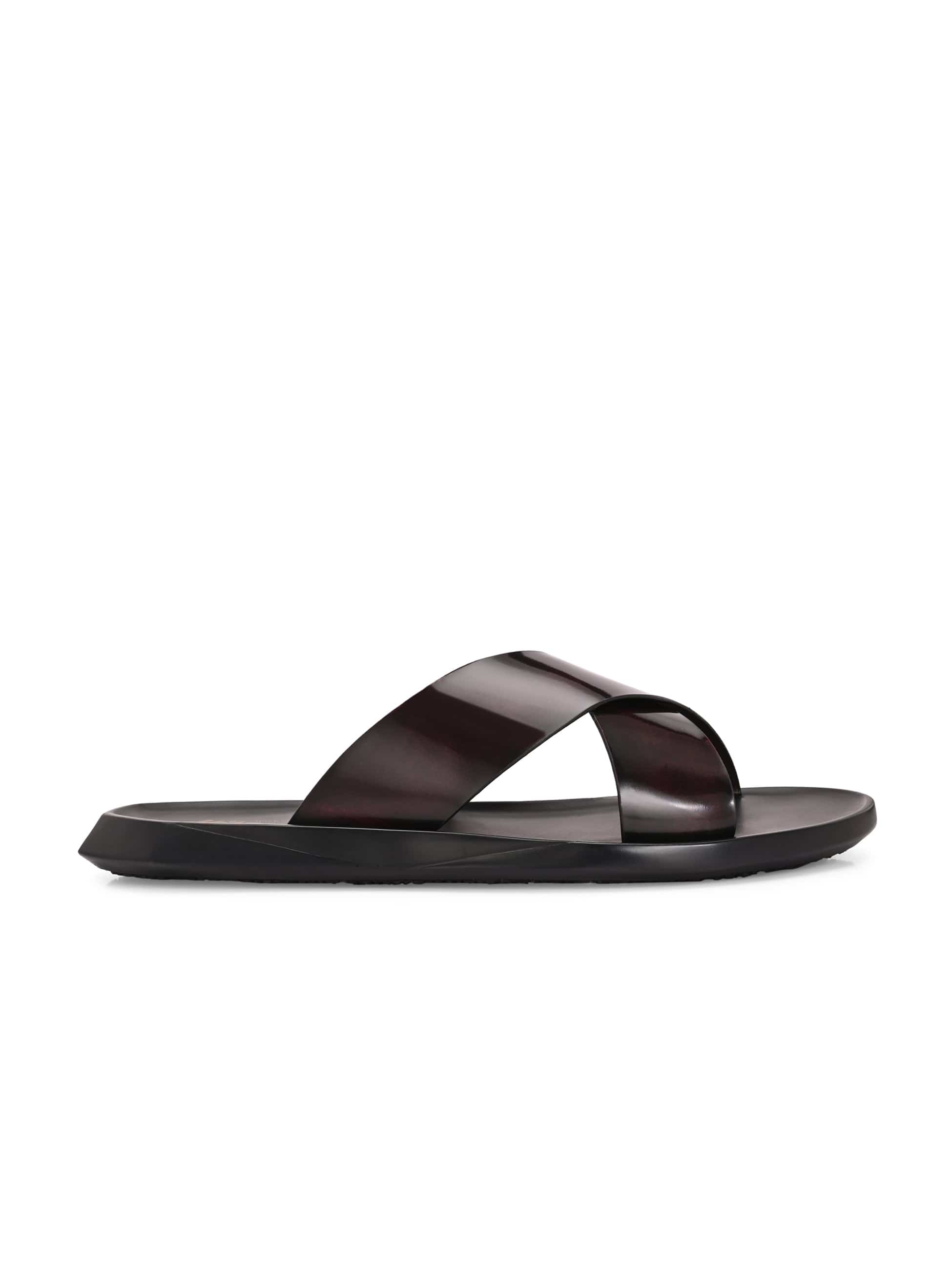 Rocha Cross Leather Slippers - The Heels India