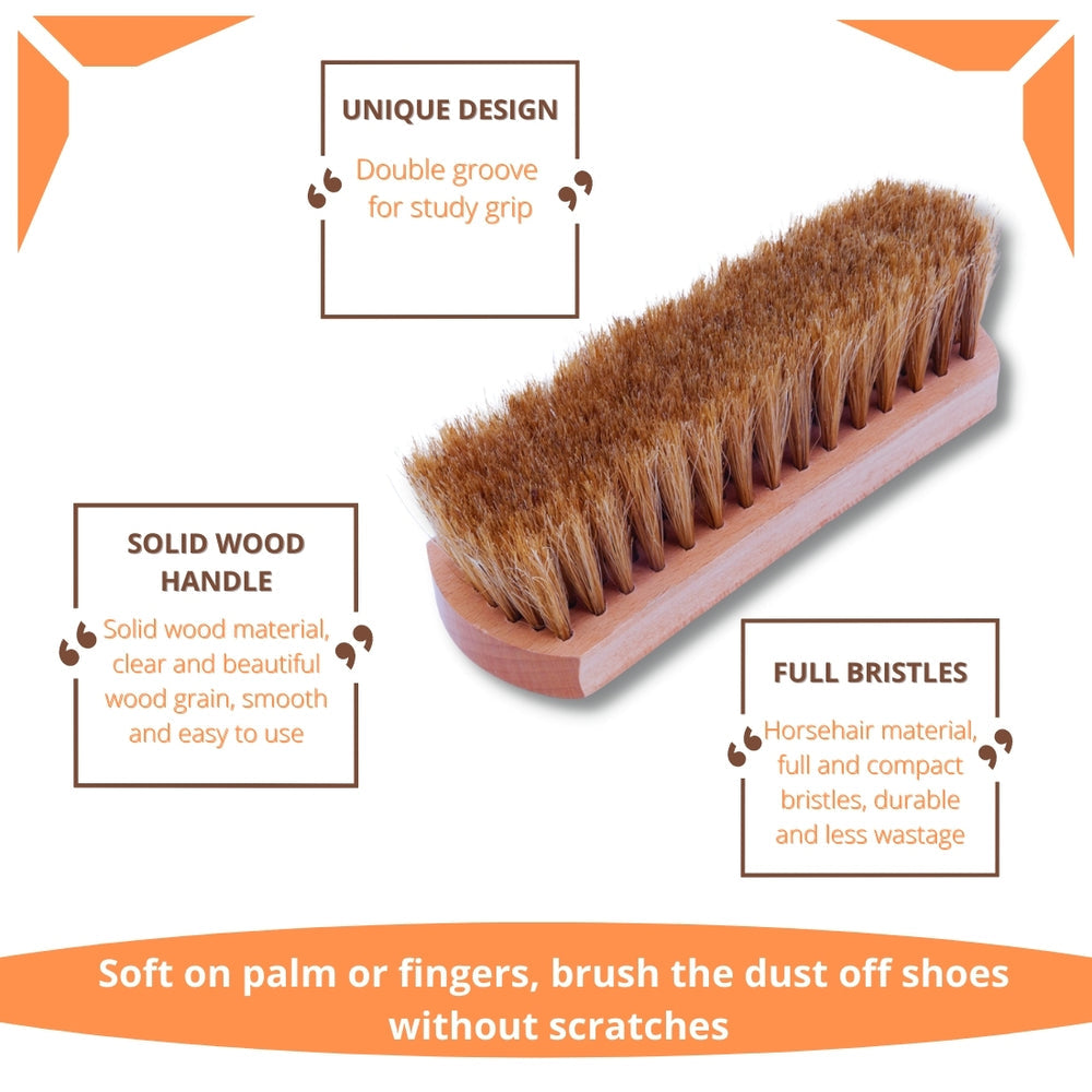 Helios 6.5 Inch 100% Horse Hair Shoe Brush - Big - The Heels India