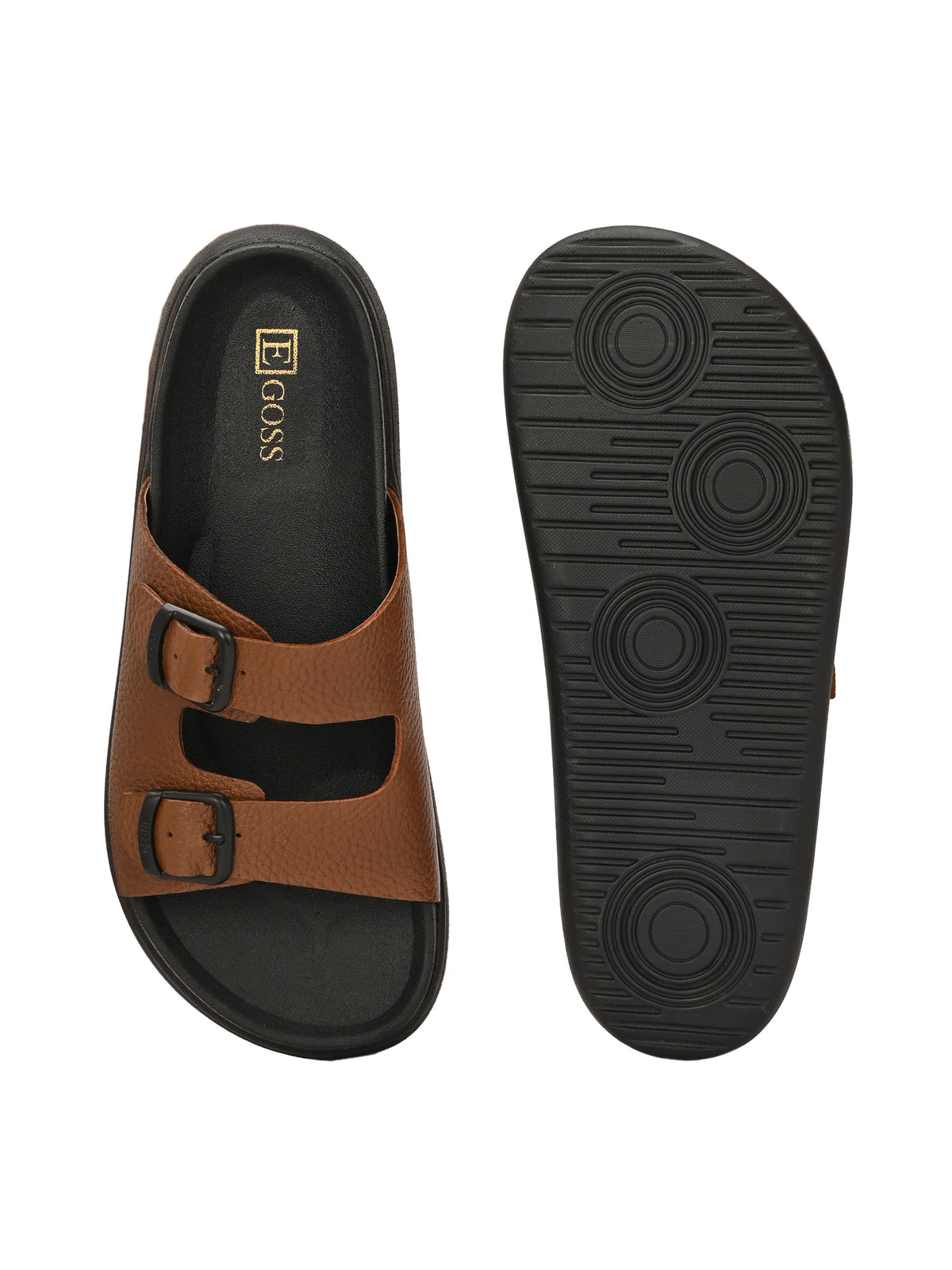 Kai Double Strap Leather Sliders