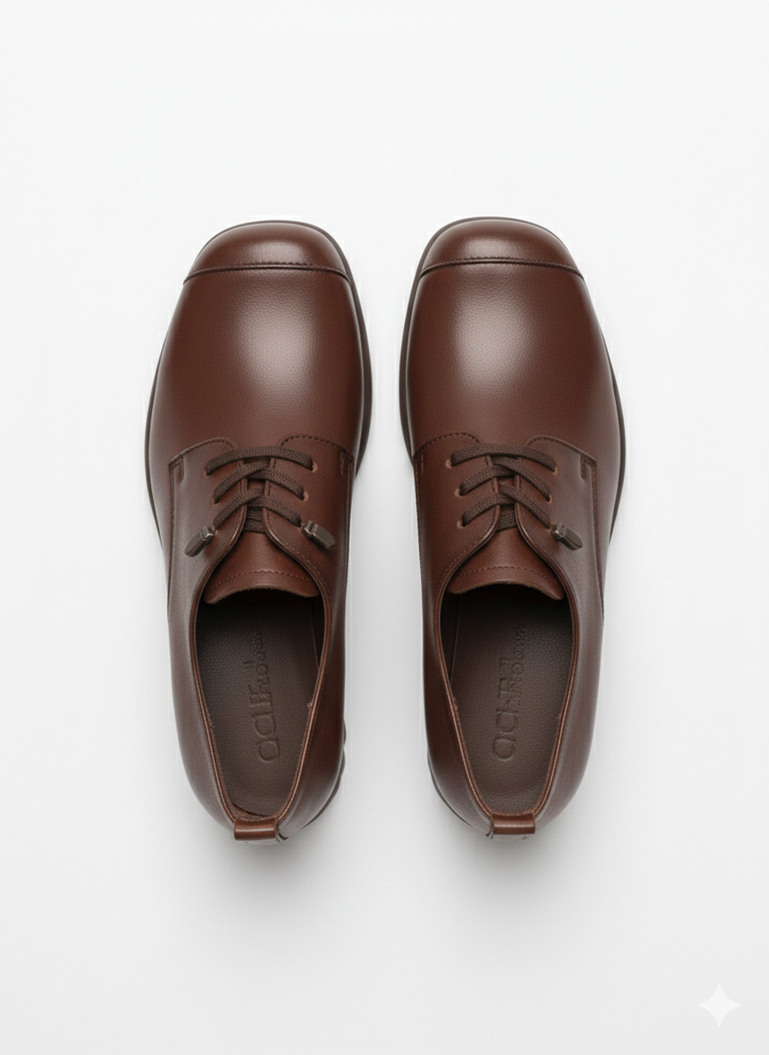 Barbara Premium Leather Lace Up Mid Heel Loafers