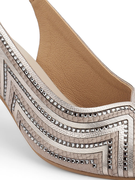 Isabelle Bling Slingback Kitten Heel Sandals