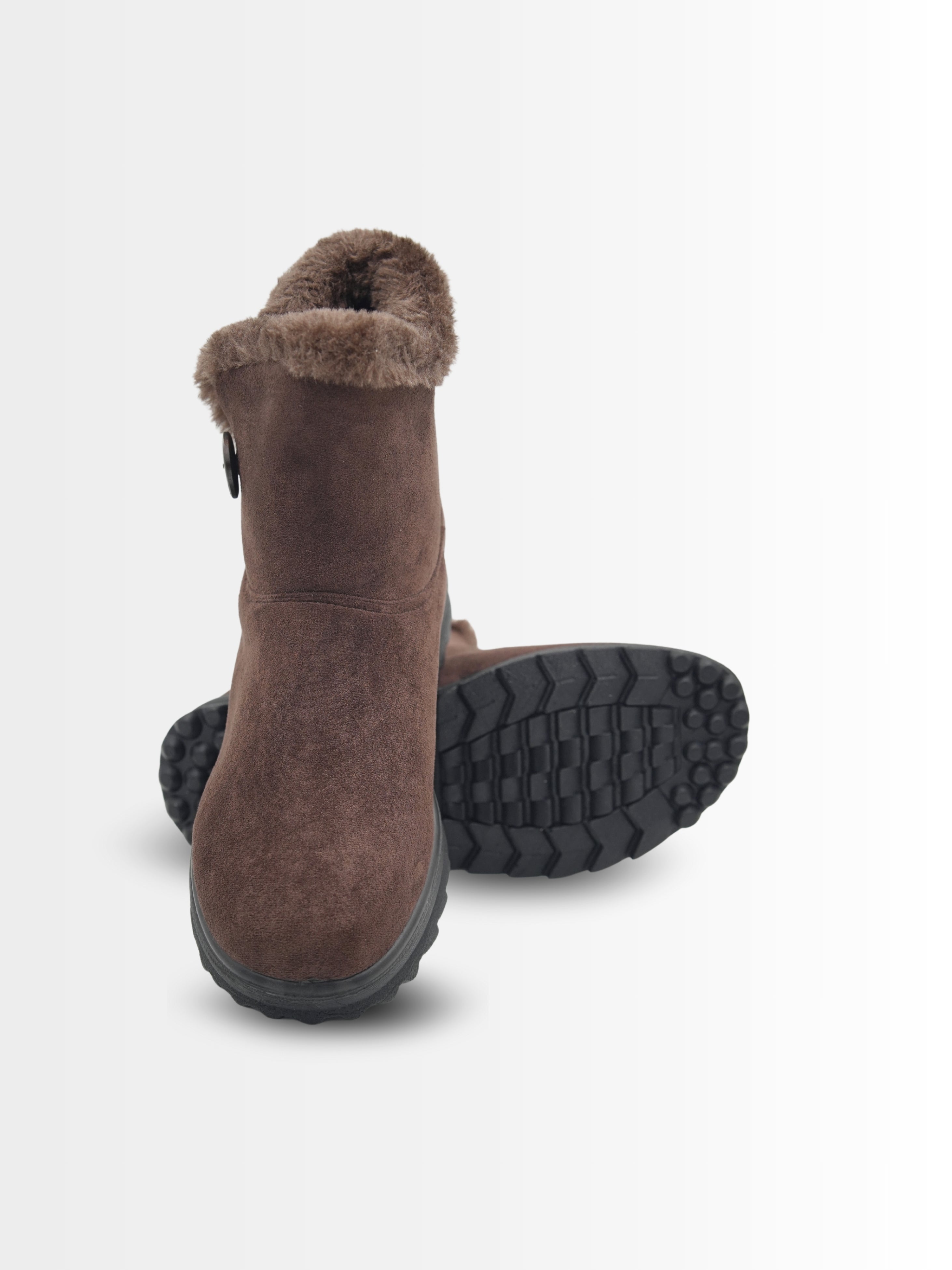 Belinda Suede Ankle Fur Boots - The Heels India