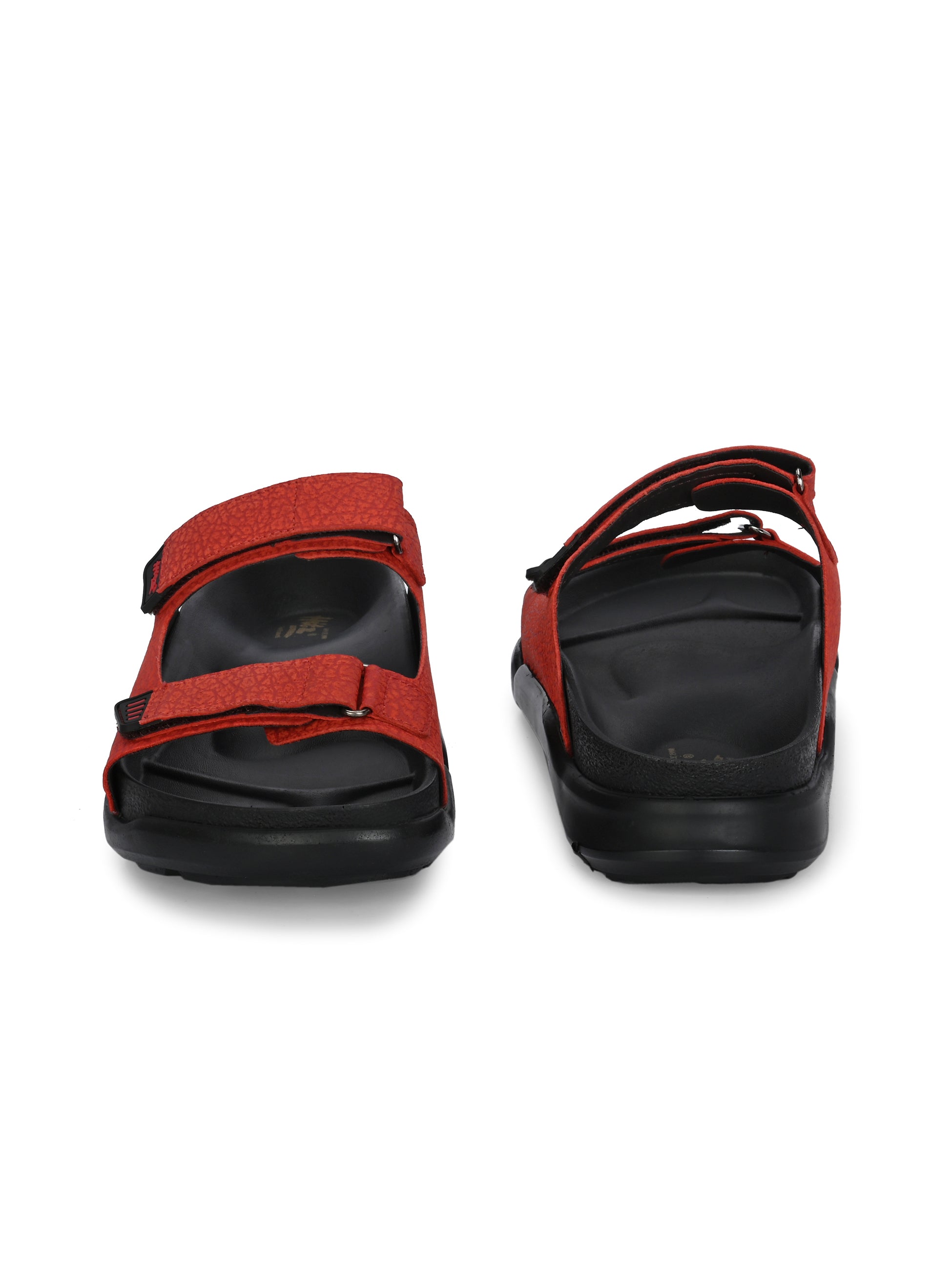 Harisson Red Leather Velcro Sliders