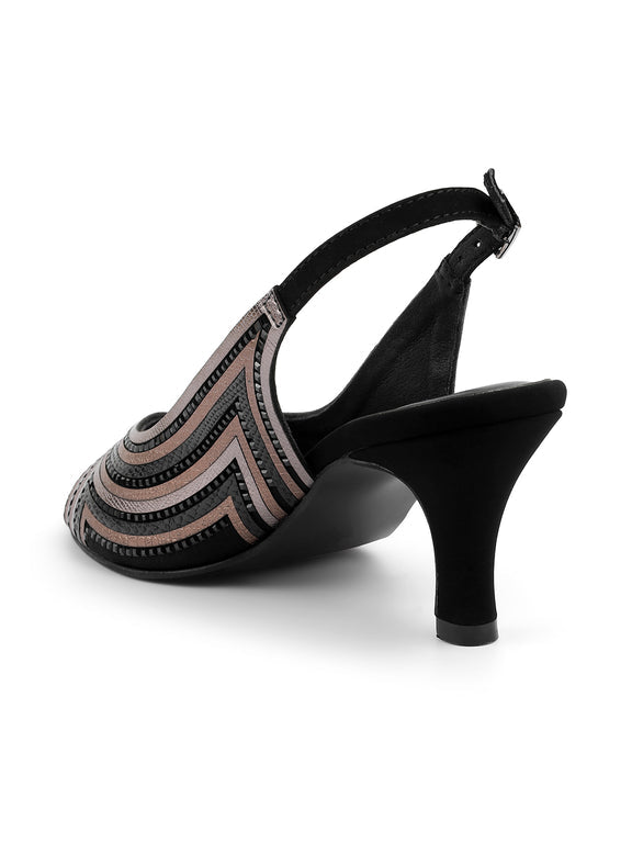 Isabelle Bling Slingback Kitten Heel Sandals