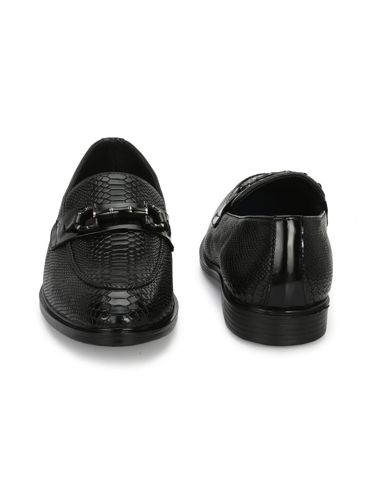 Oliver Textured Leather Buckle Loafers