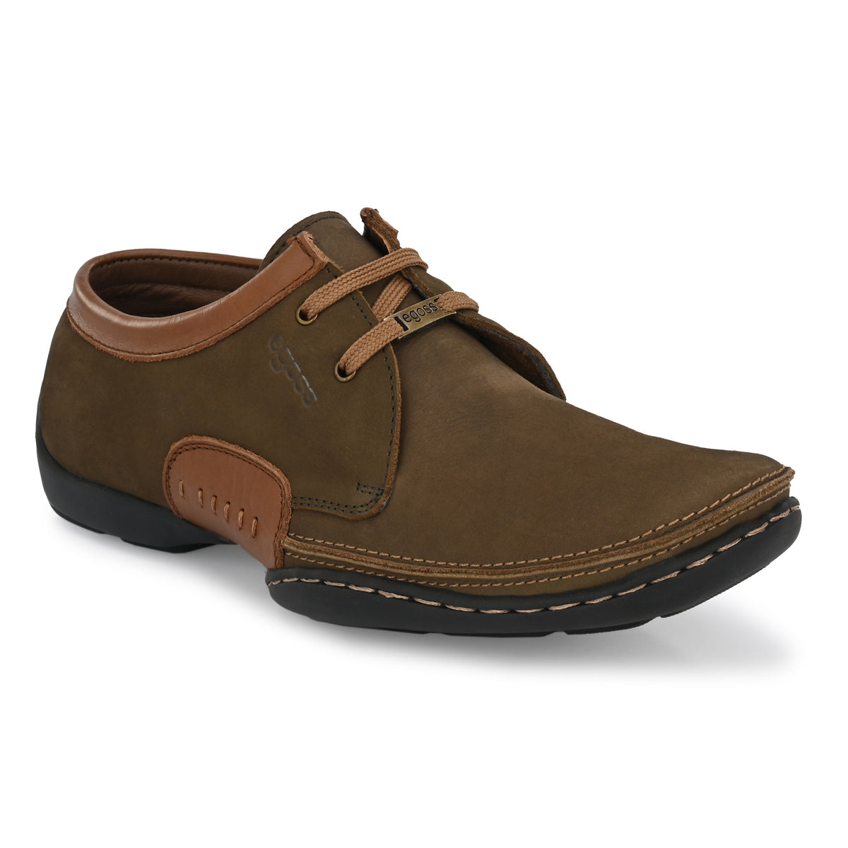 Isakov Leather Casual Stitched Derby Shoes