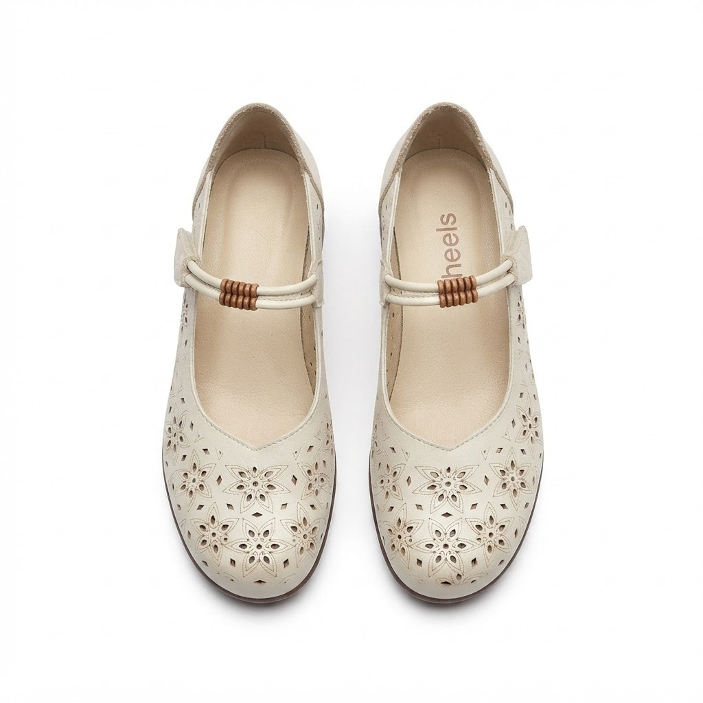 Melissa Leather Velcro Strap Perforated Cushioned Loafers