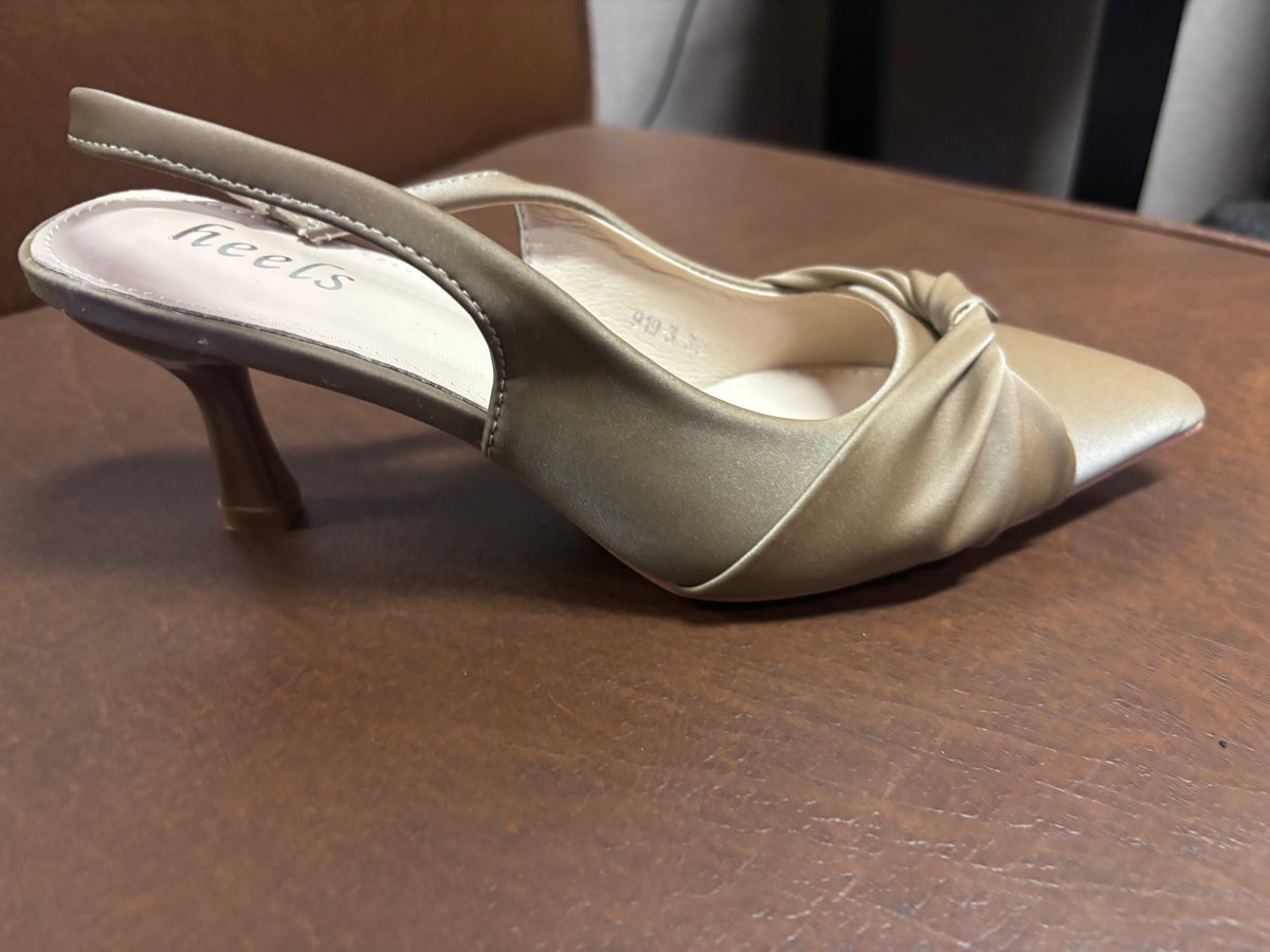 Raya Swirl Sling Back Kitten Heels