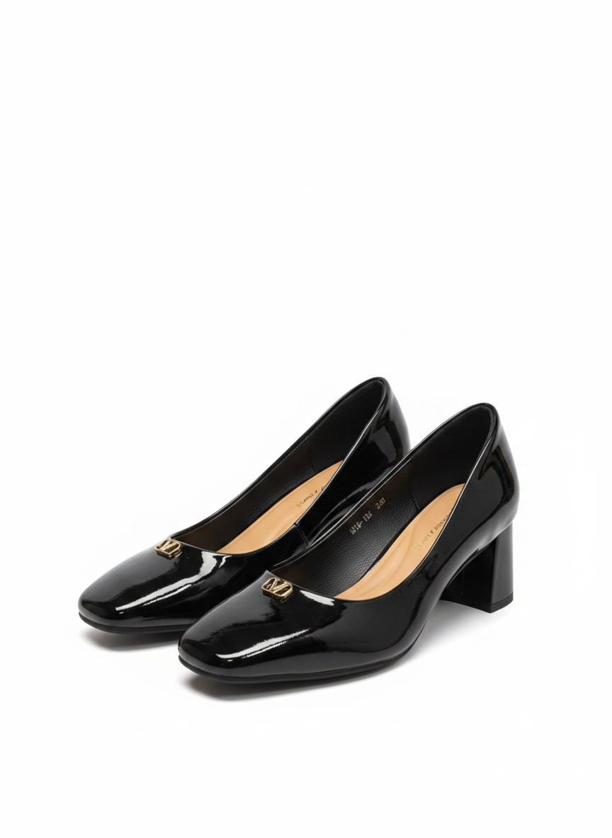 Erica Premium Patent Leather Block Heels - The Heels India