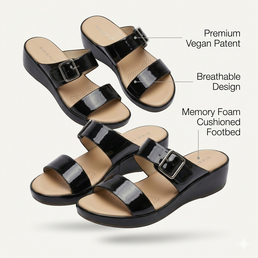 Brie Comfort Buckled Summer Sliders