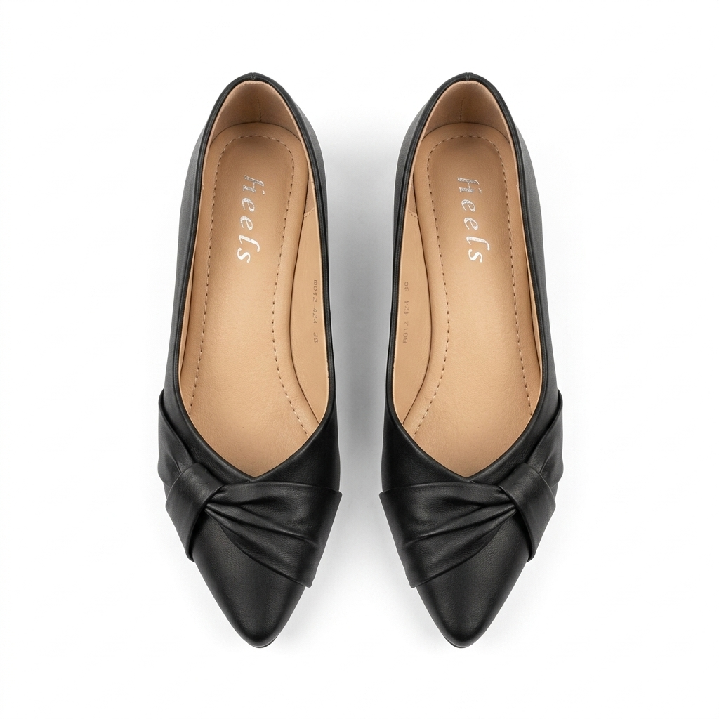 Amelie Swirl Pointed Mid Heel Ballerinas