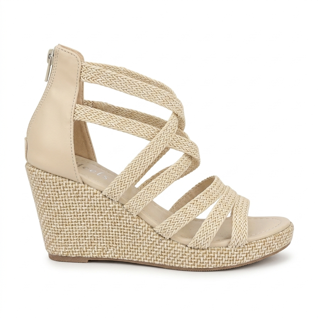 Lauren Crochet Jute Wedge Gladiator Sandals