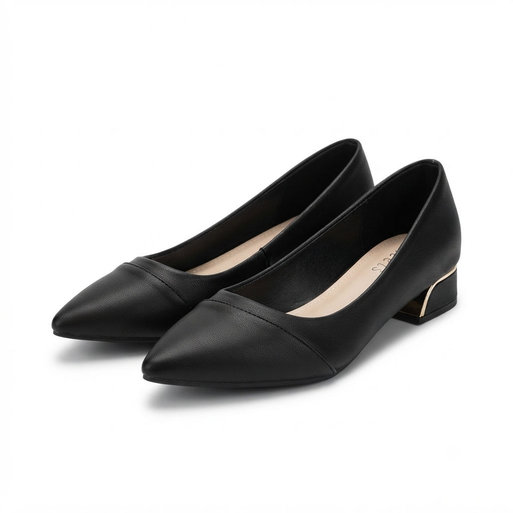Hailey Swirl Pointed Mid Heel Ballerinas