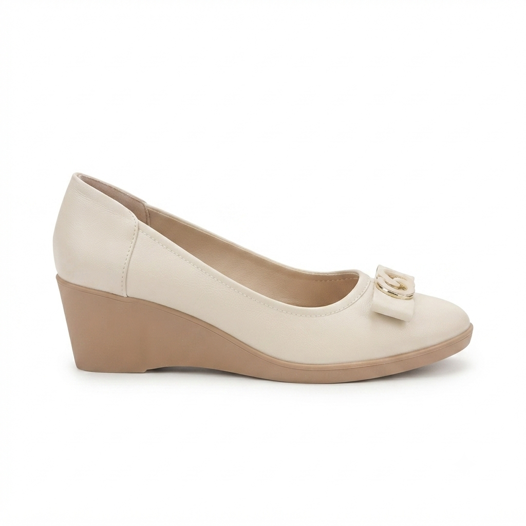 Estrella Premium Leather Wedge Heel Ballerinas