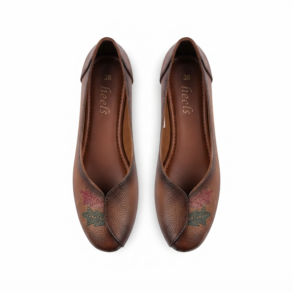 Maple Flora Leather Ballerinas