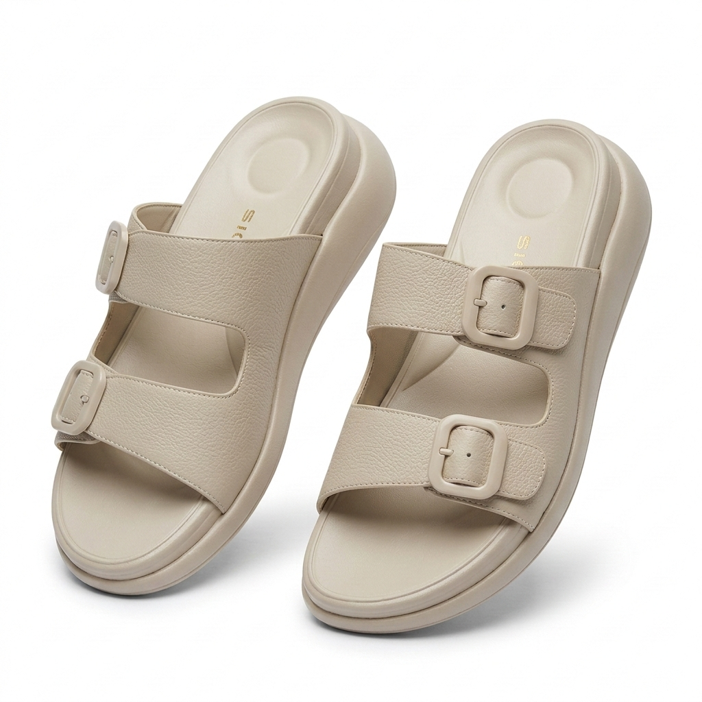 Moreau Comfort Double Strap Chunky Sliders