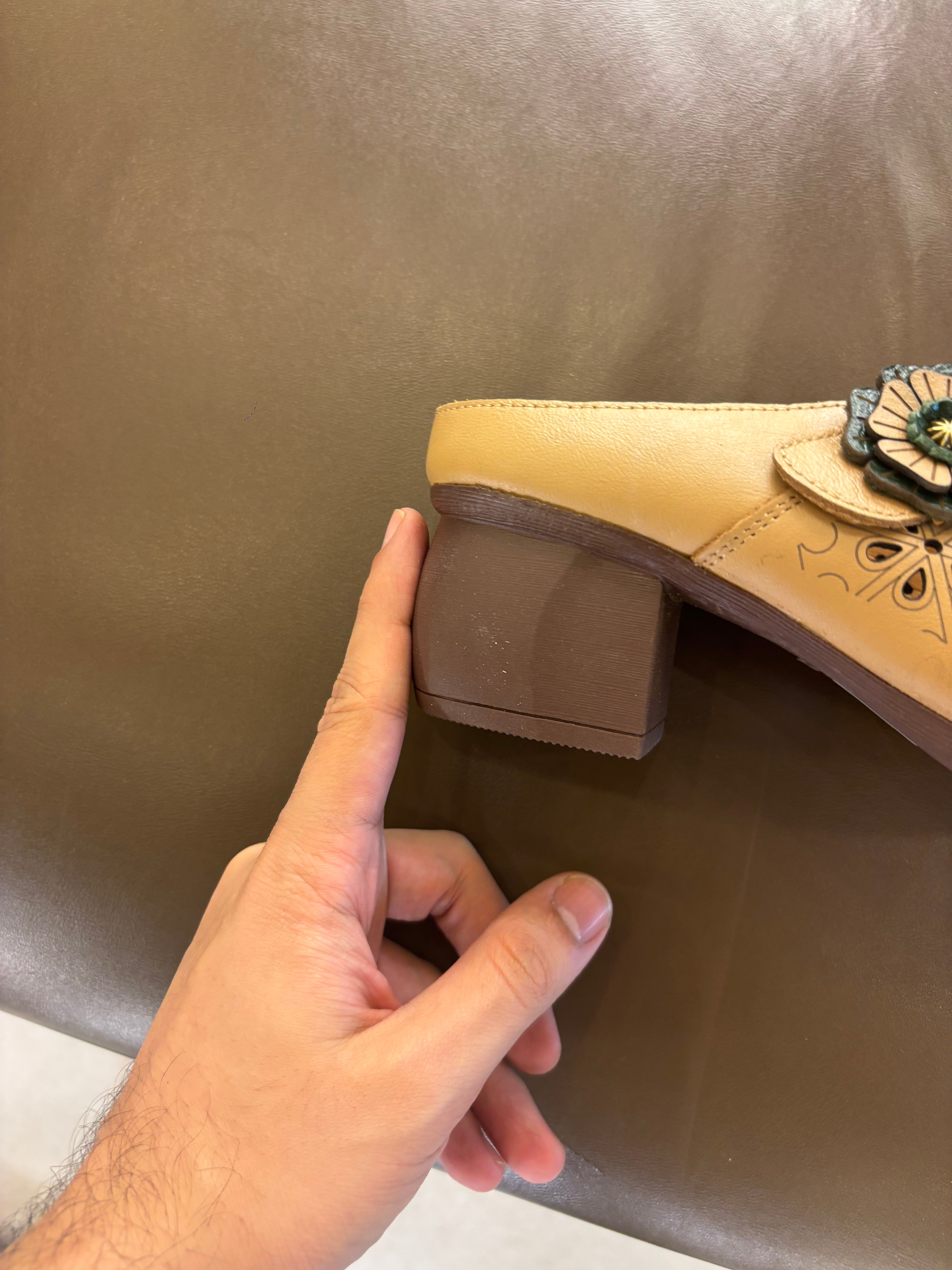 Marcia Premium Leather Perforated Slip On Mules