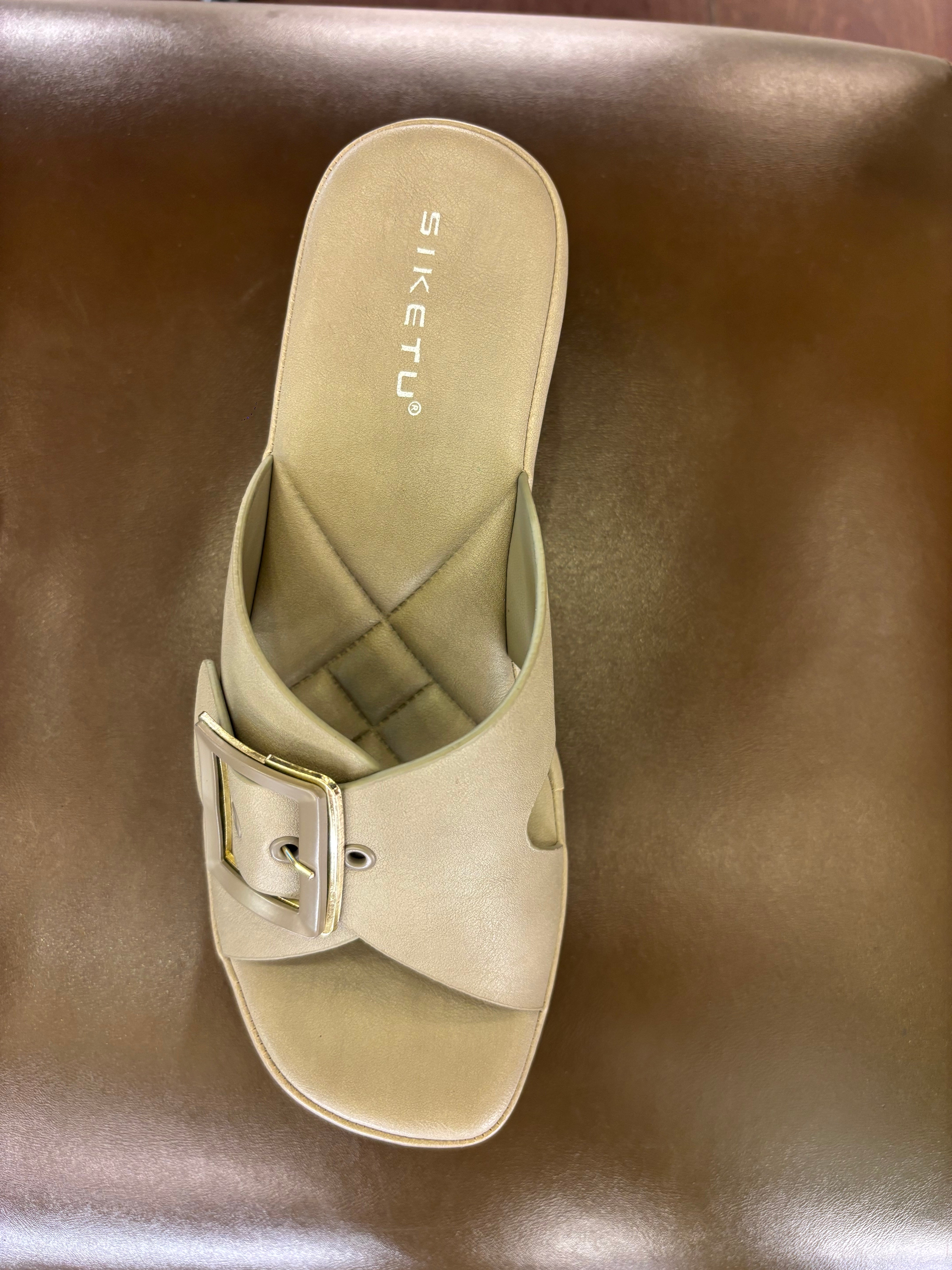Nysa Chunky Platform Cross Peep Toe Heels