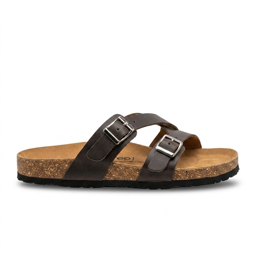 Cherie Buckle Strap Cork Summer Sliders