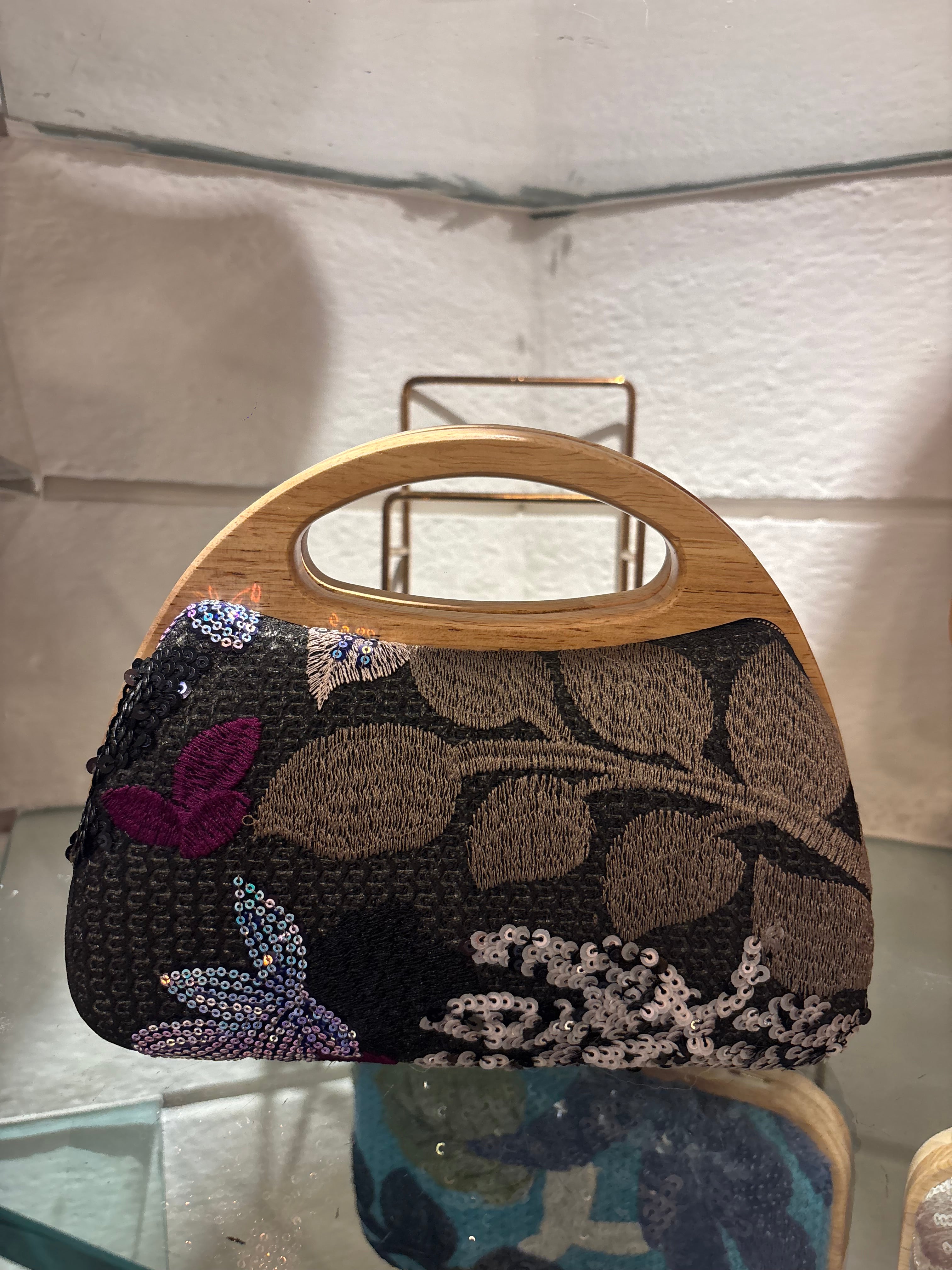 Crochet Wooden Box Sling Bags