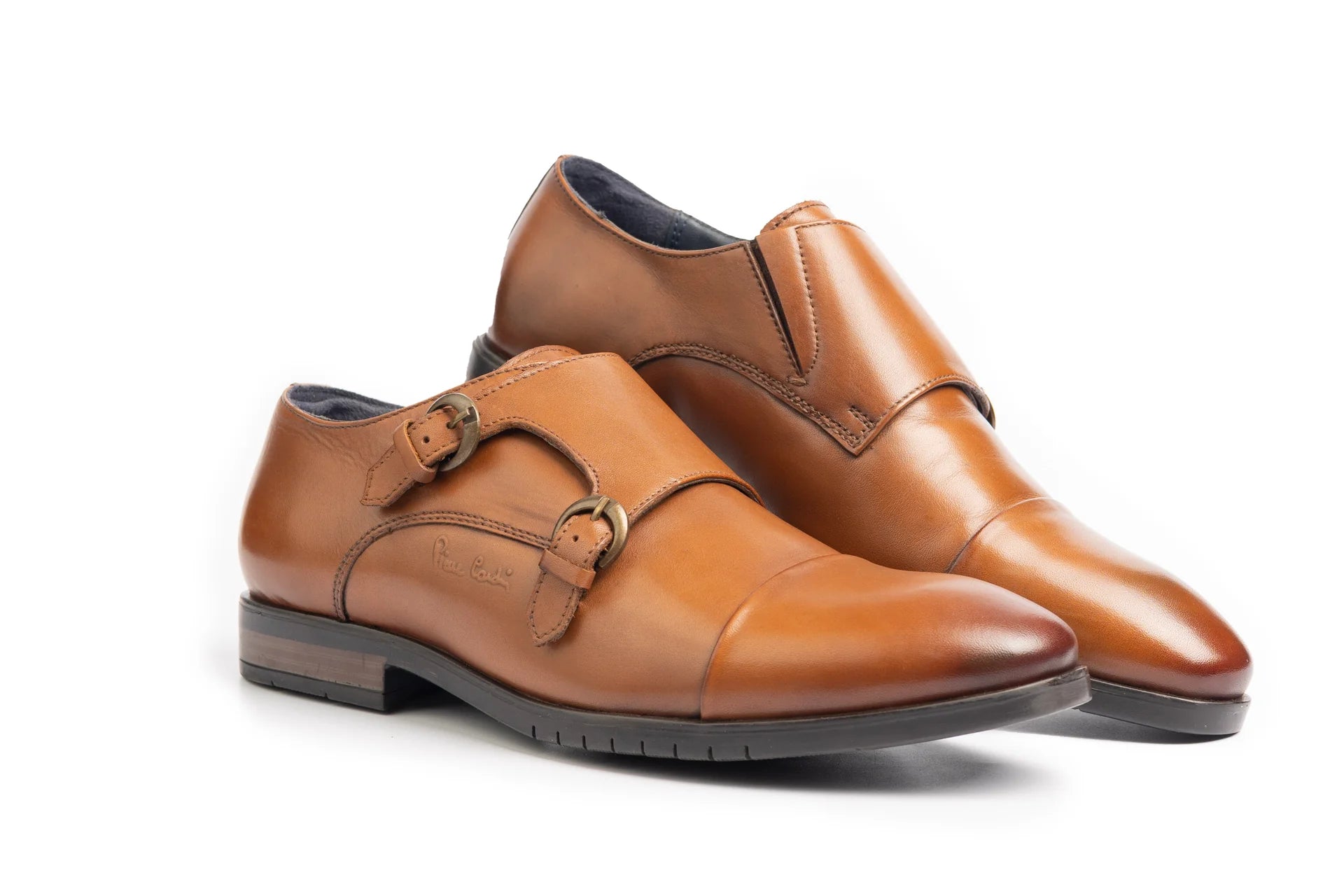 Marcus Leather Double Monk Strap Shoes